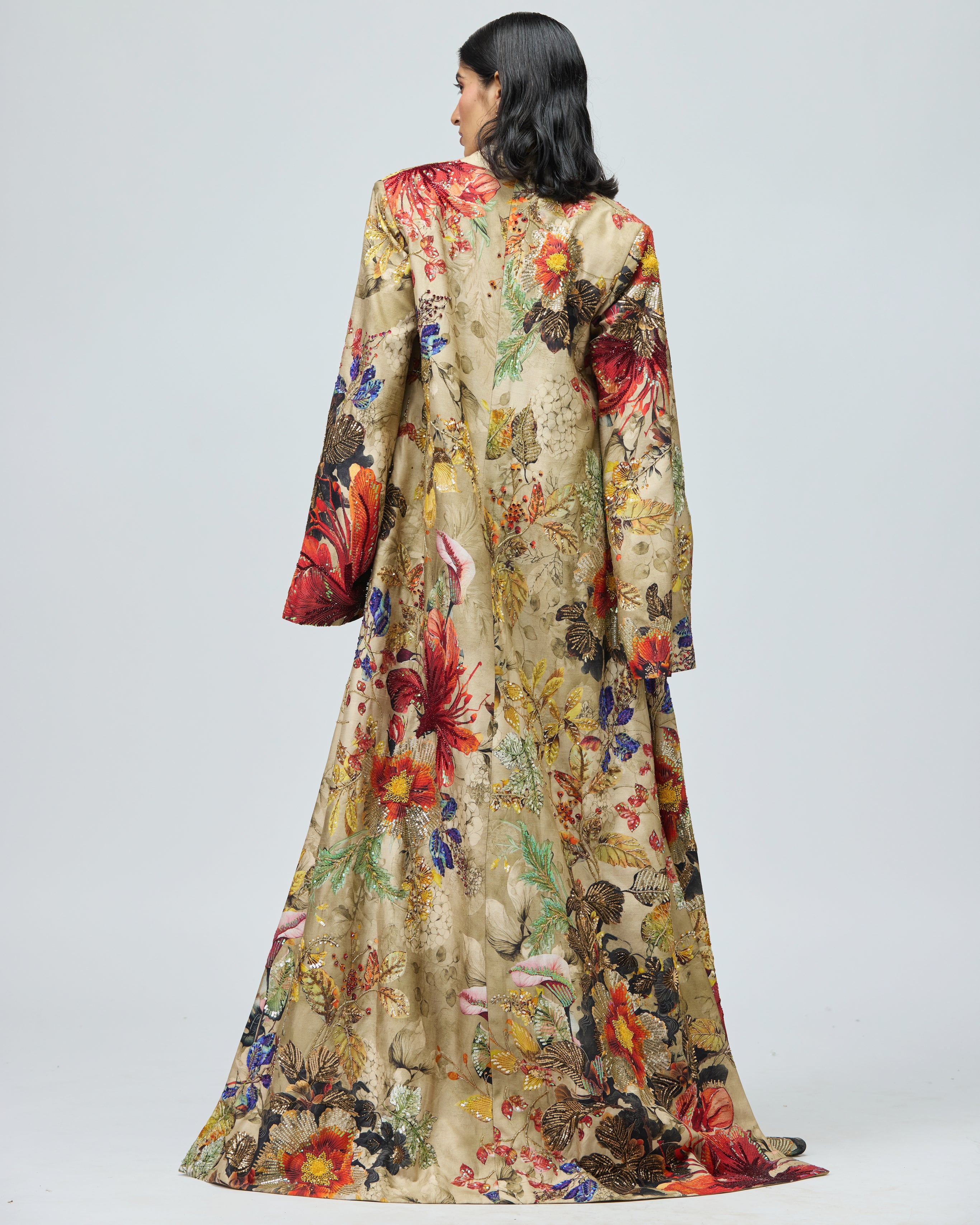 AUTUMN PRINTED FLOWERS CAPE SET