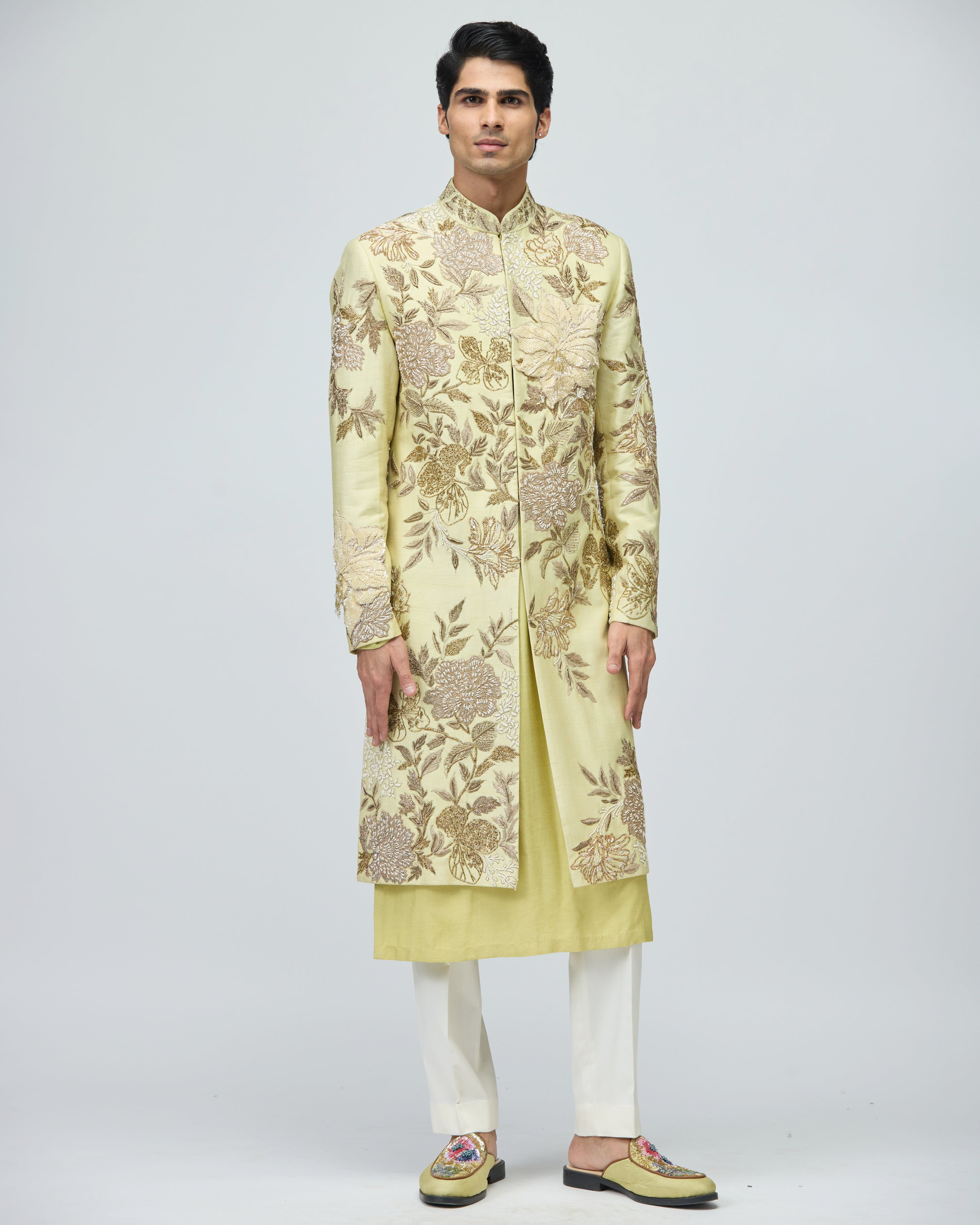 GREEN IVORY SHERWANI