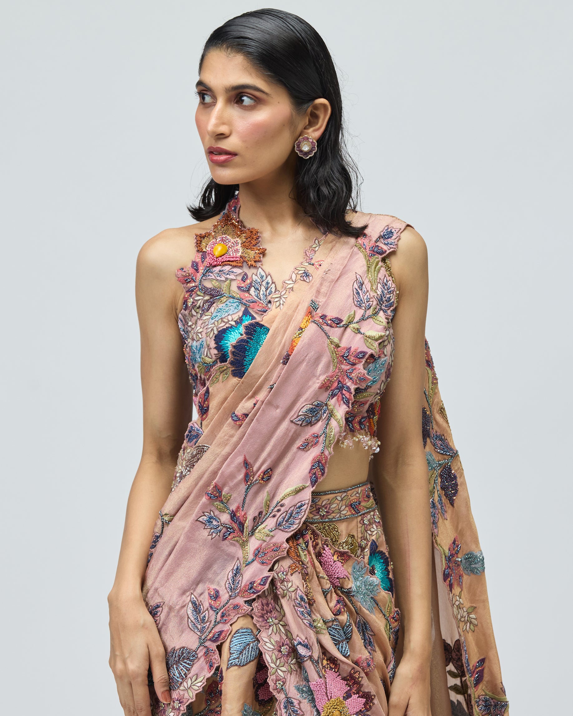 OMBRE TISSUE SAREE SET