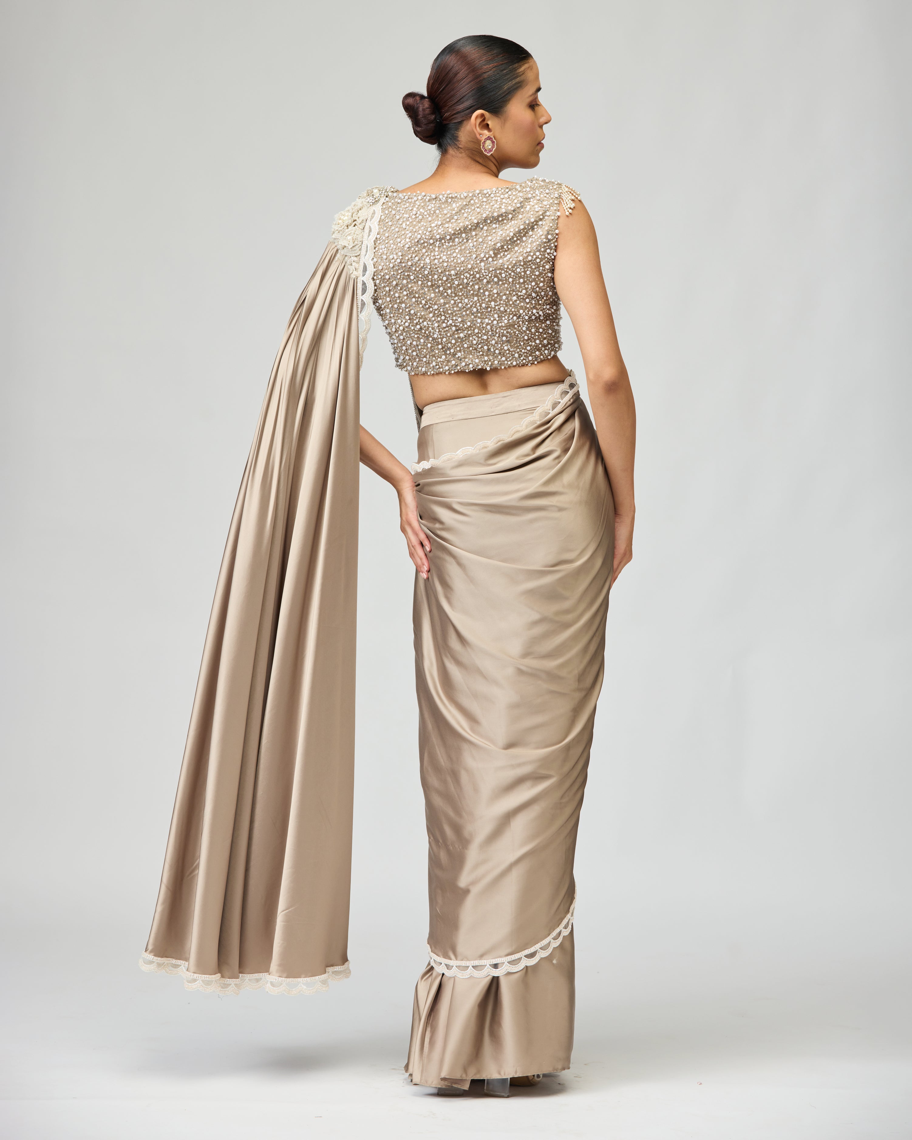 GREY SAREE SET