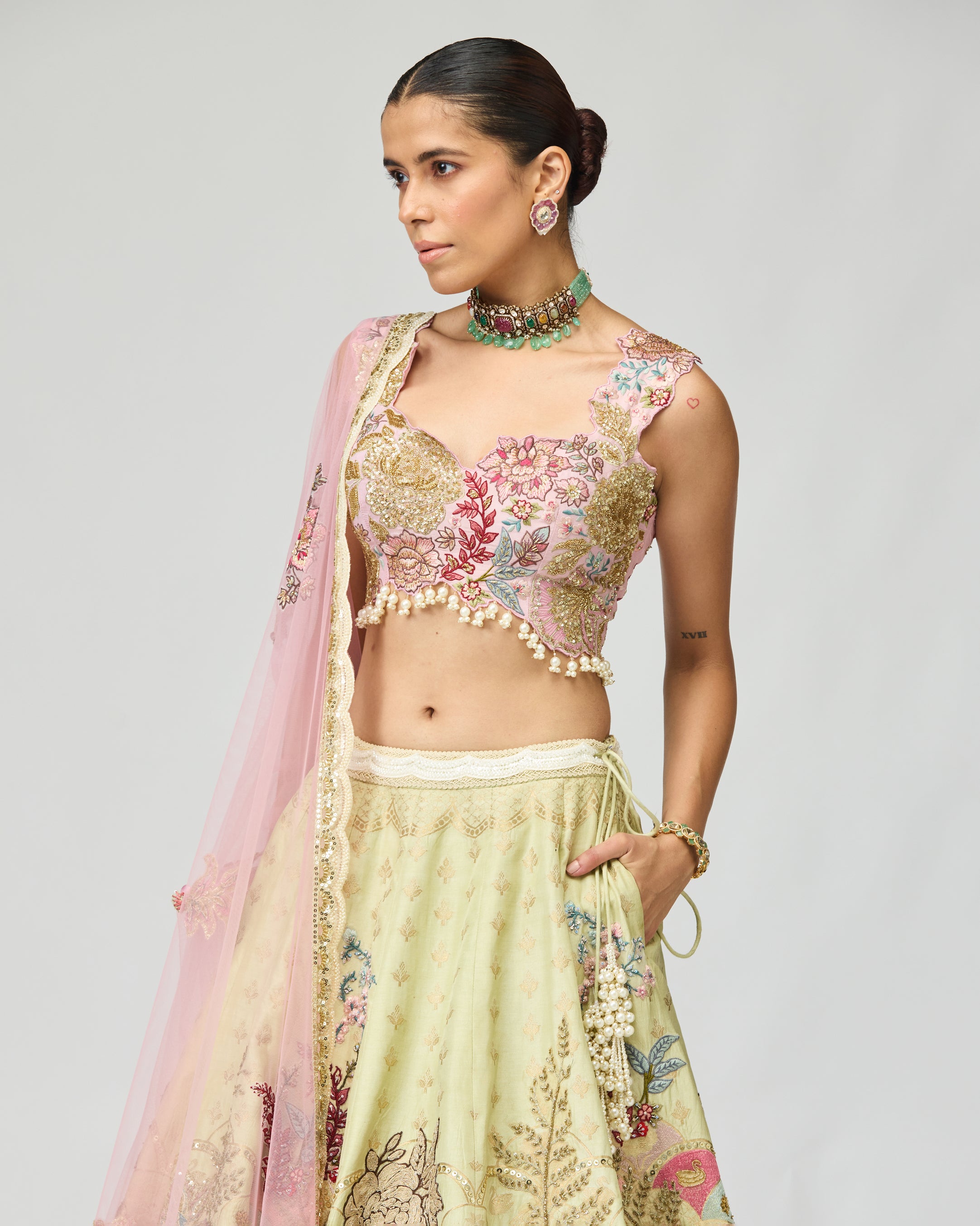 3D PATCH WORK LEHENGA SET