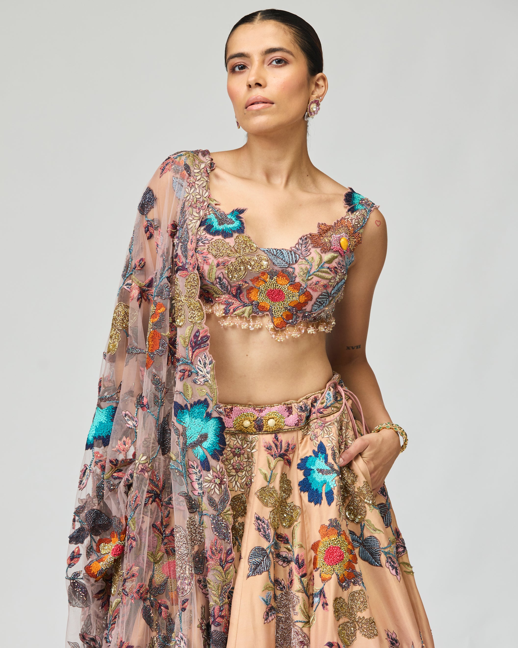 OMBRE EMBELLISHED LEHENGA SET