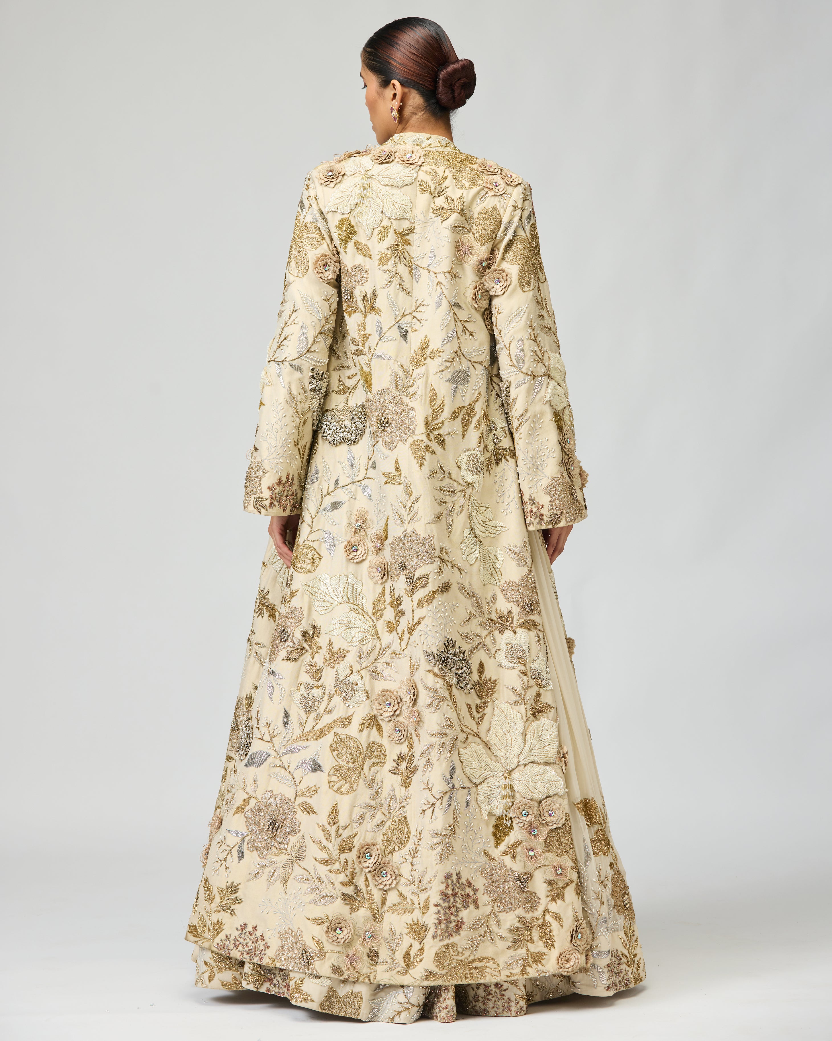 IVORY EMBELLISHED ANARKALI SET