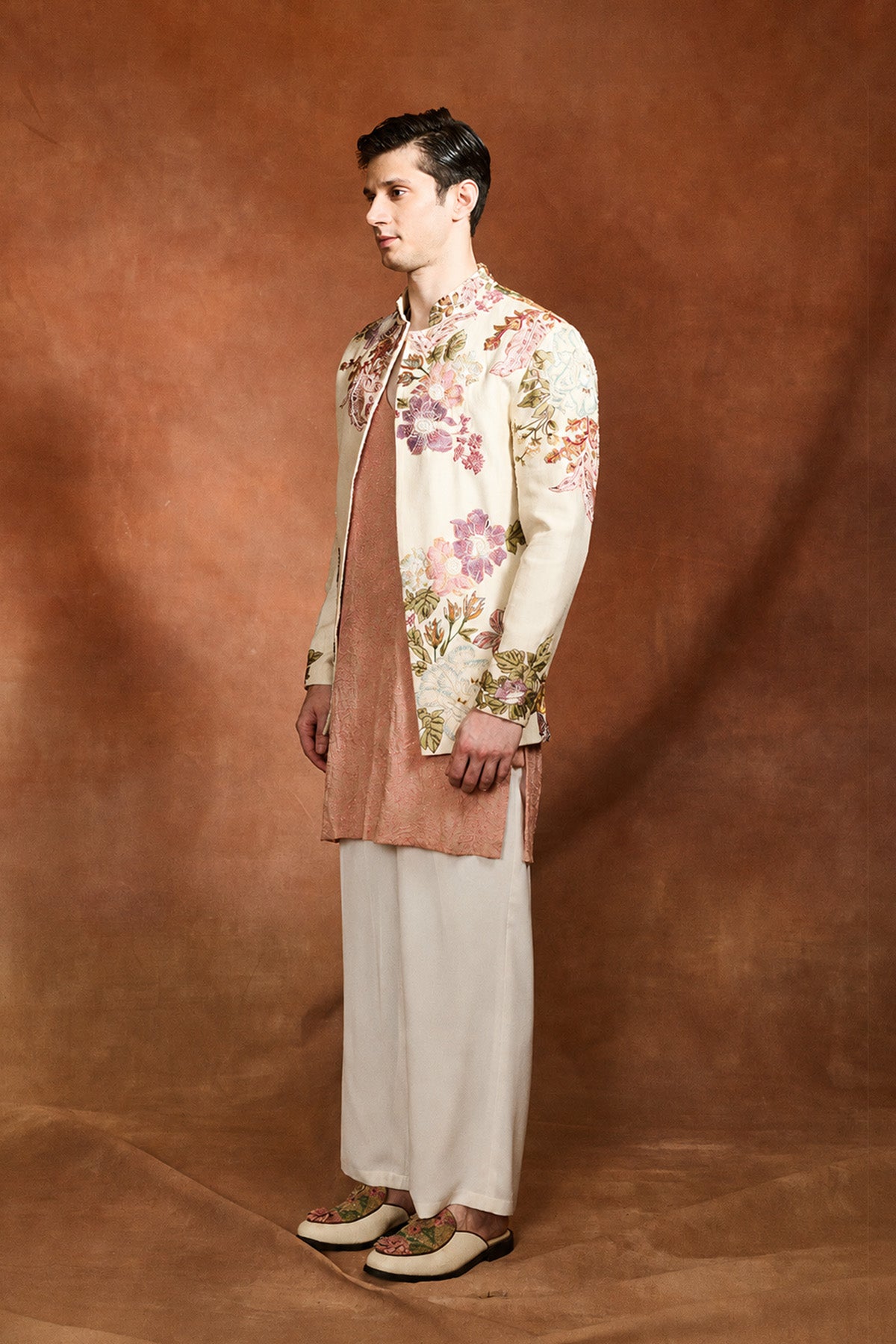 Ivory Embroidered Bhandgala Set