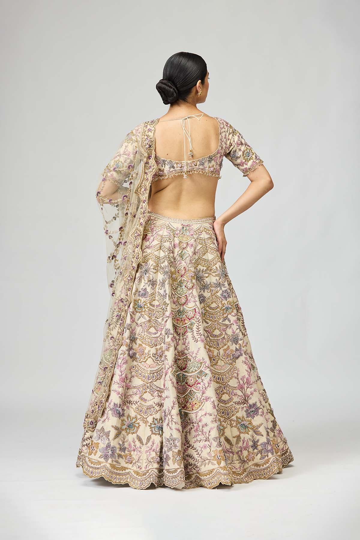 Pastel Bloom Embroidered Lehenga Set