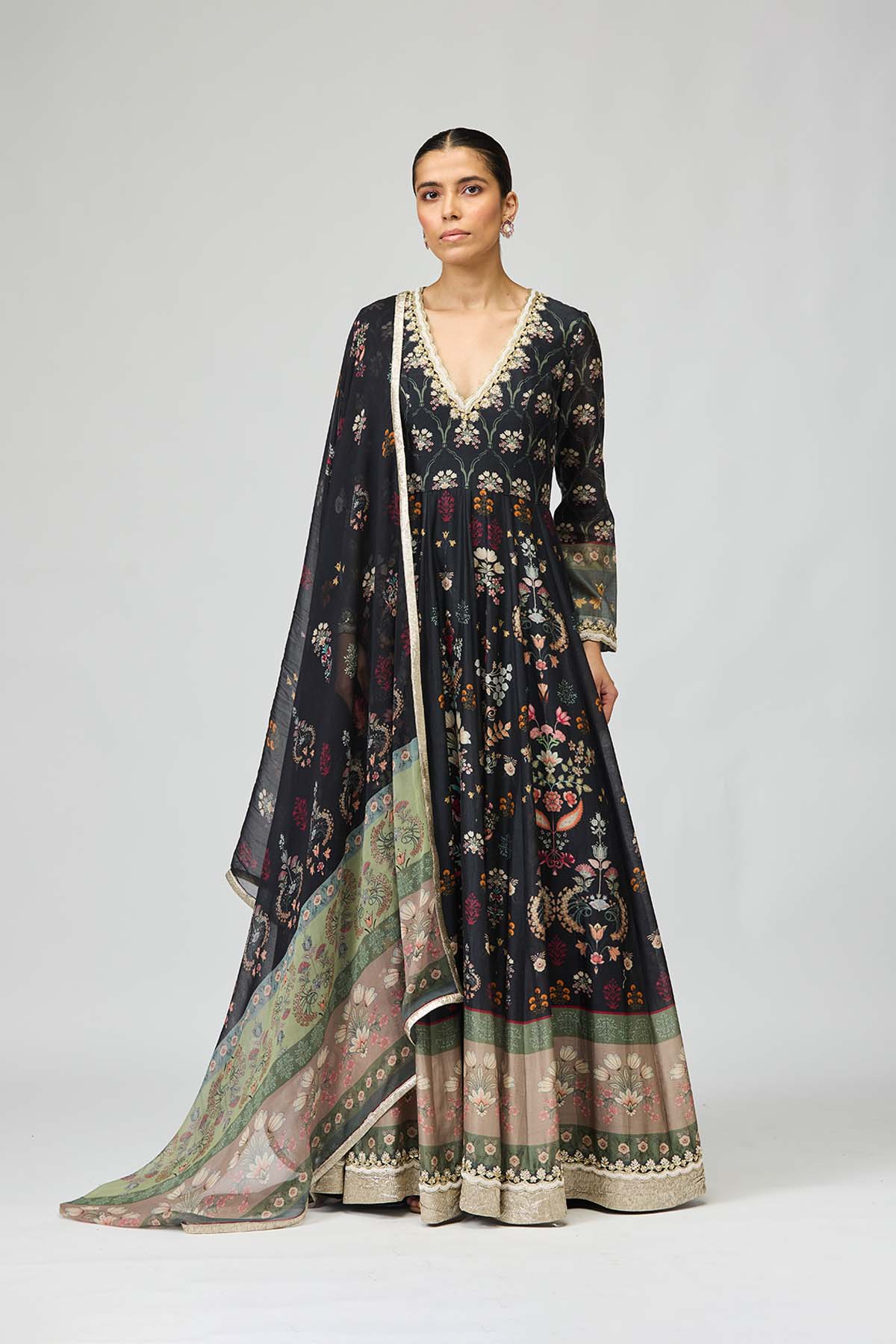 Midnight Garden Anarkali Set