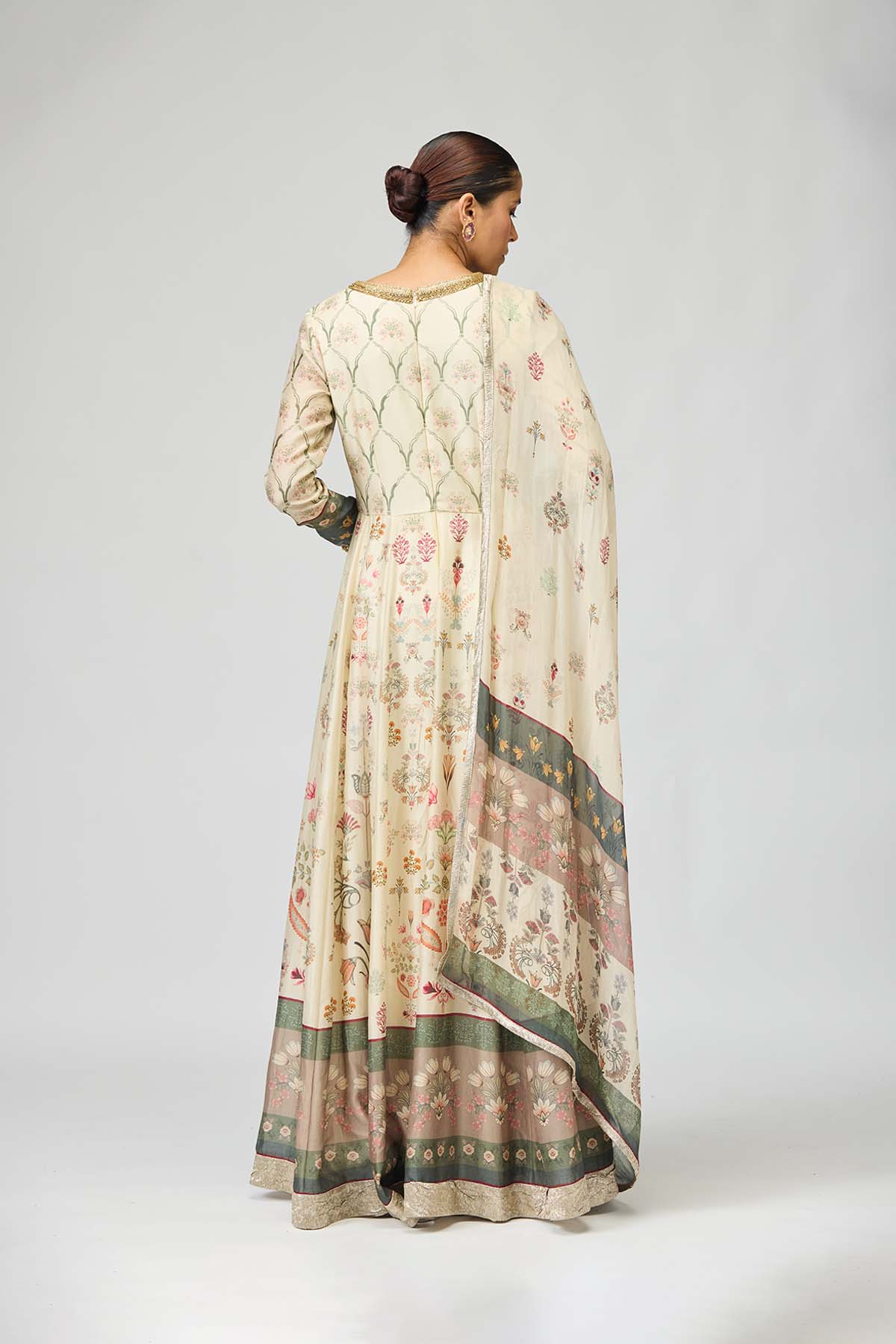 Floral Printed Anarkali Set with Dupatta