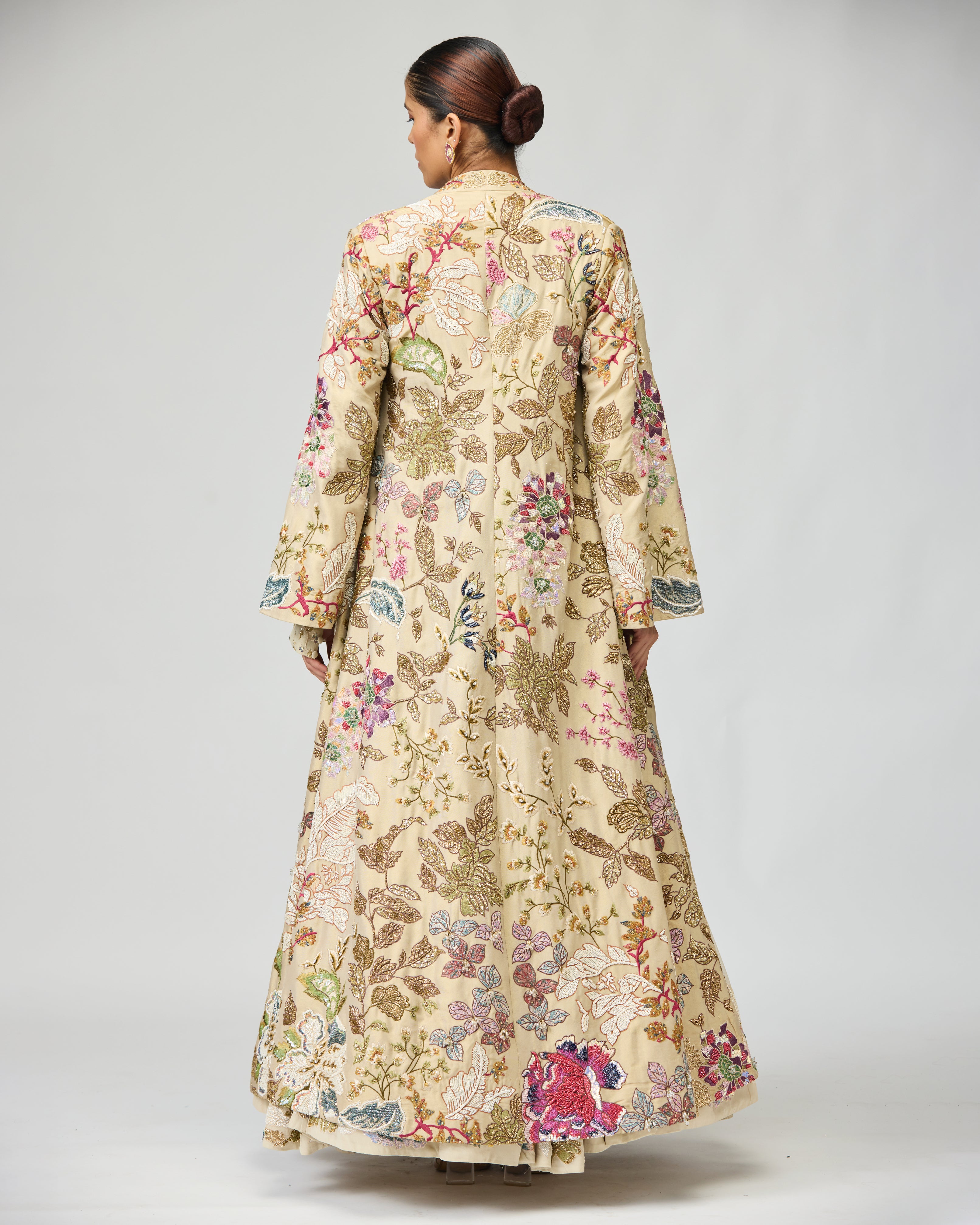 IVORY THREAD WORK ANARKALI SET