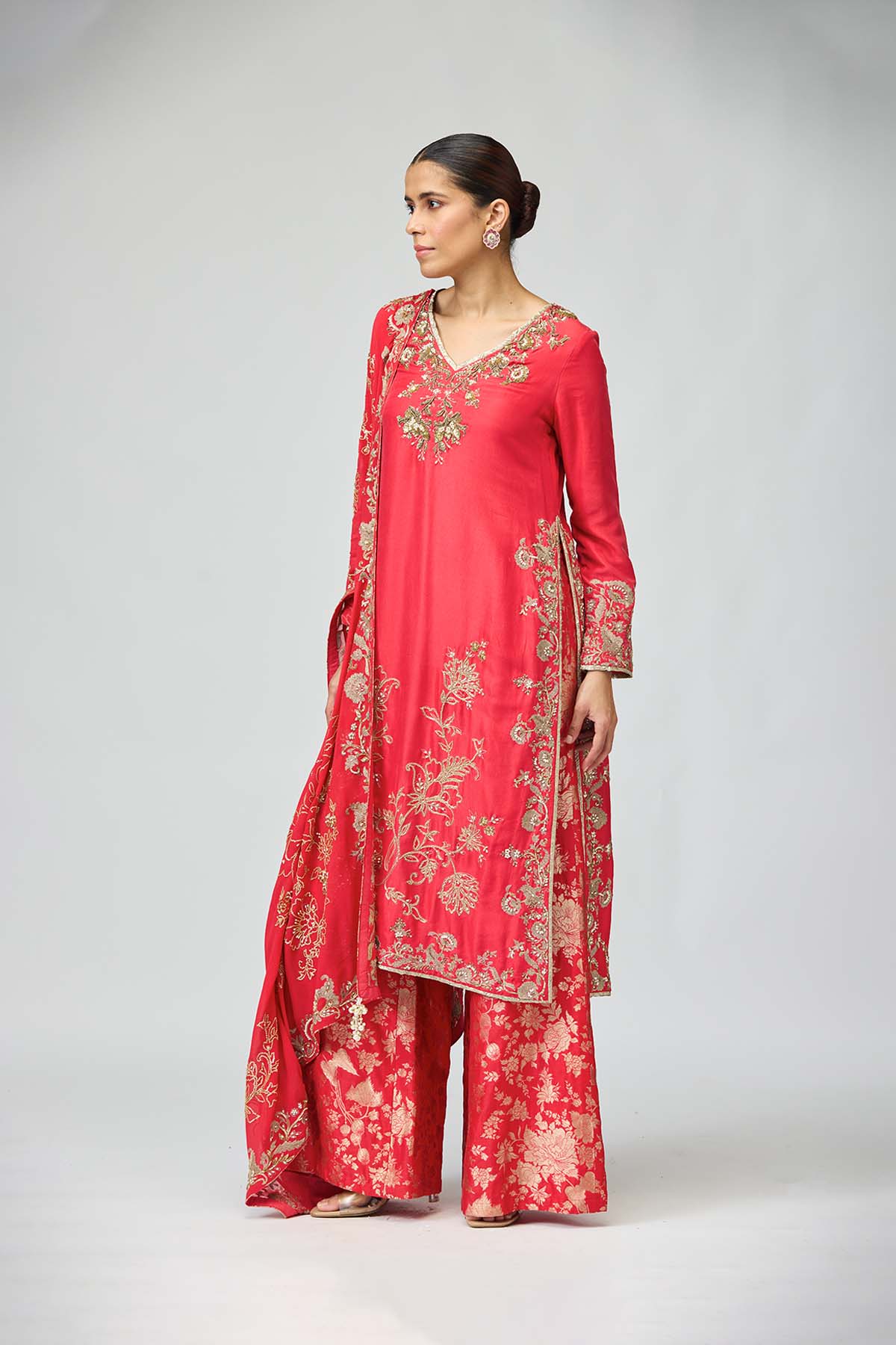 Coral Bloom Kurta Set