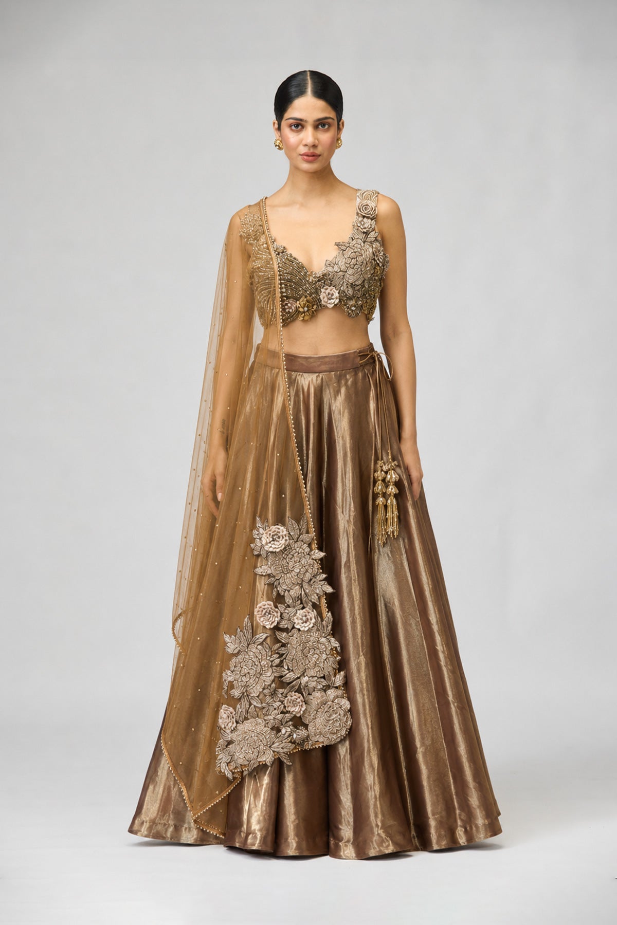 Bronze Fleur Lehenga Set