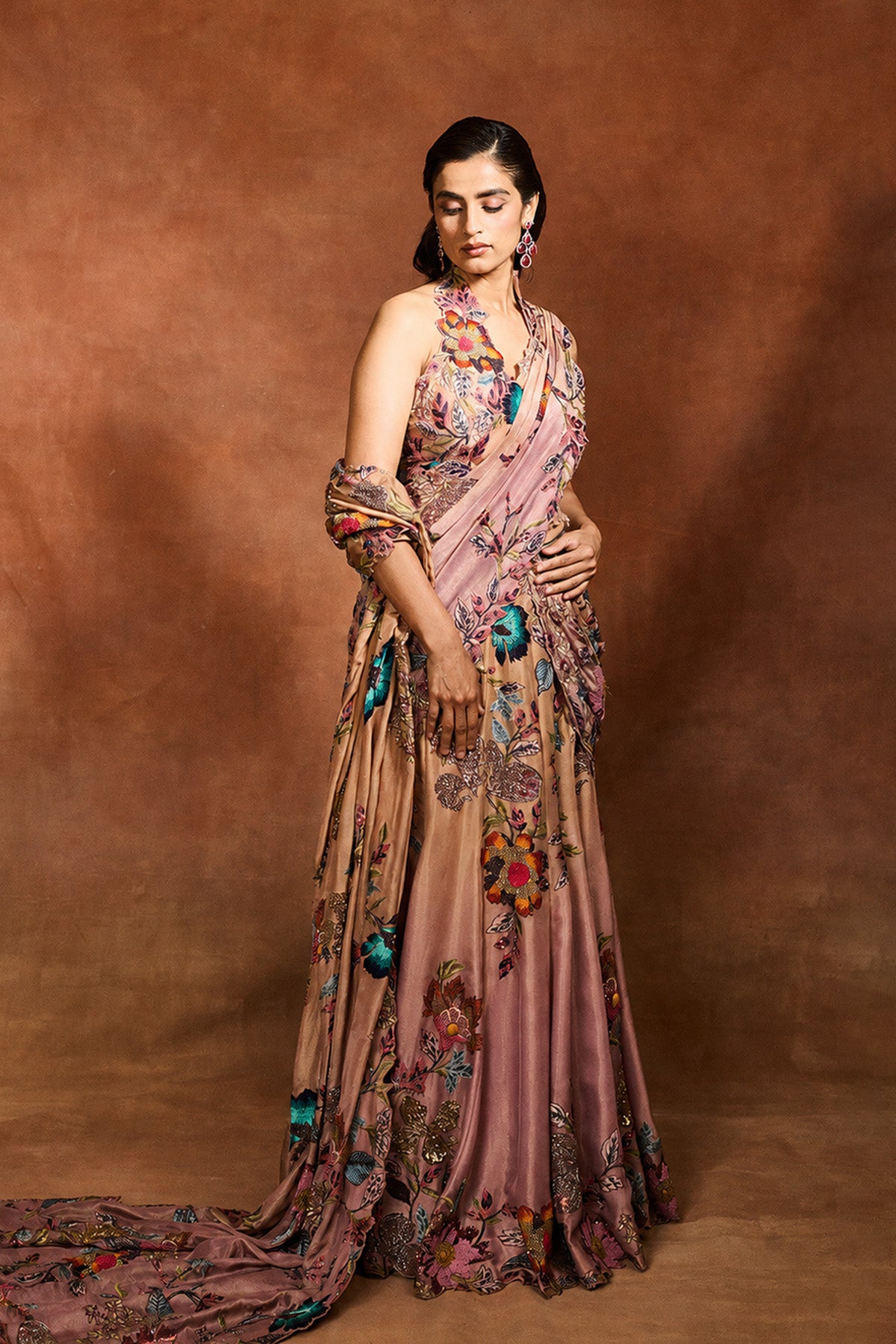 OMBRE TISSUE SAREE SET