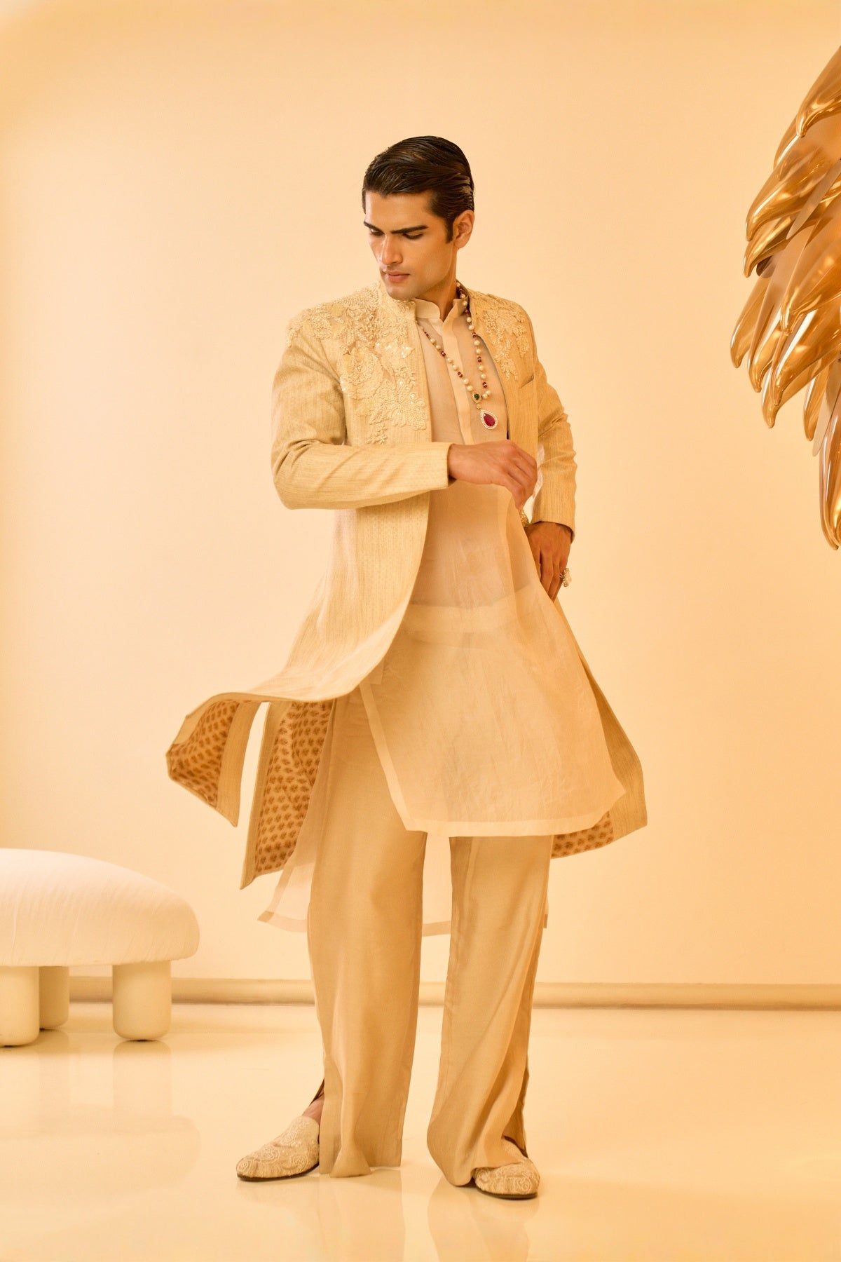 Ivory Opus Open Sherwani SET