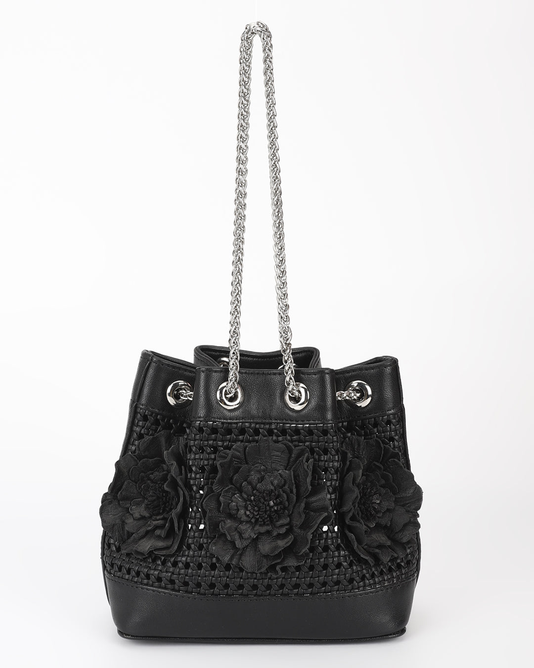 Floral Weave Leather Potli