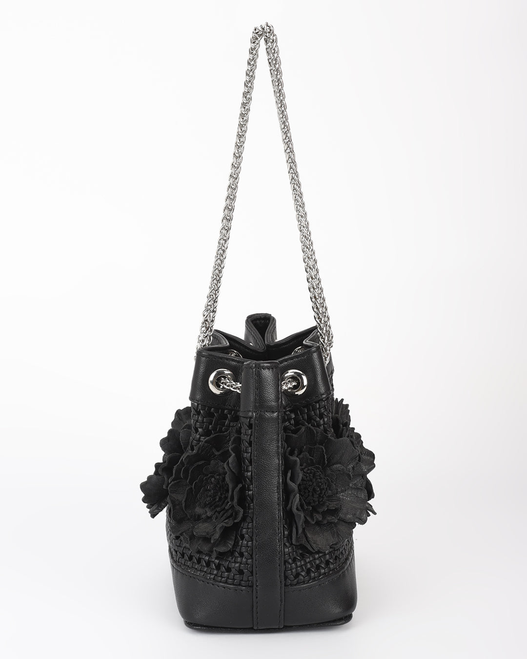 Floral Weave Leather Potli