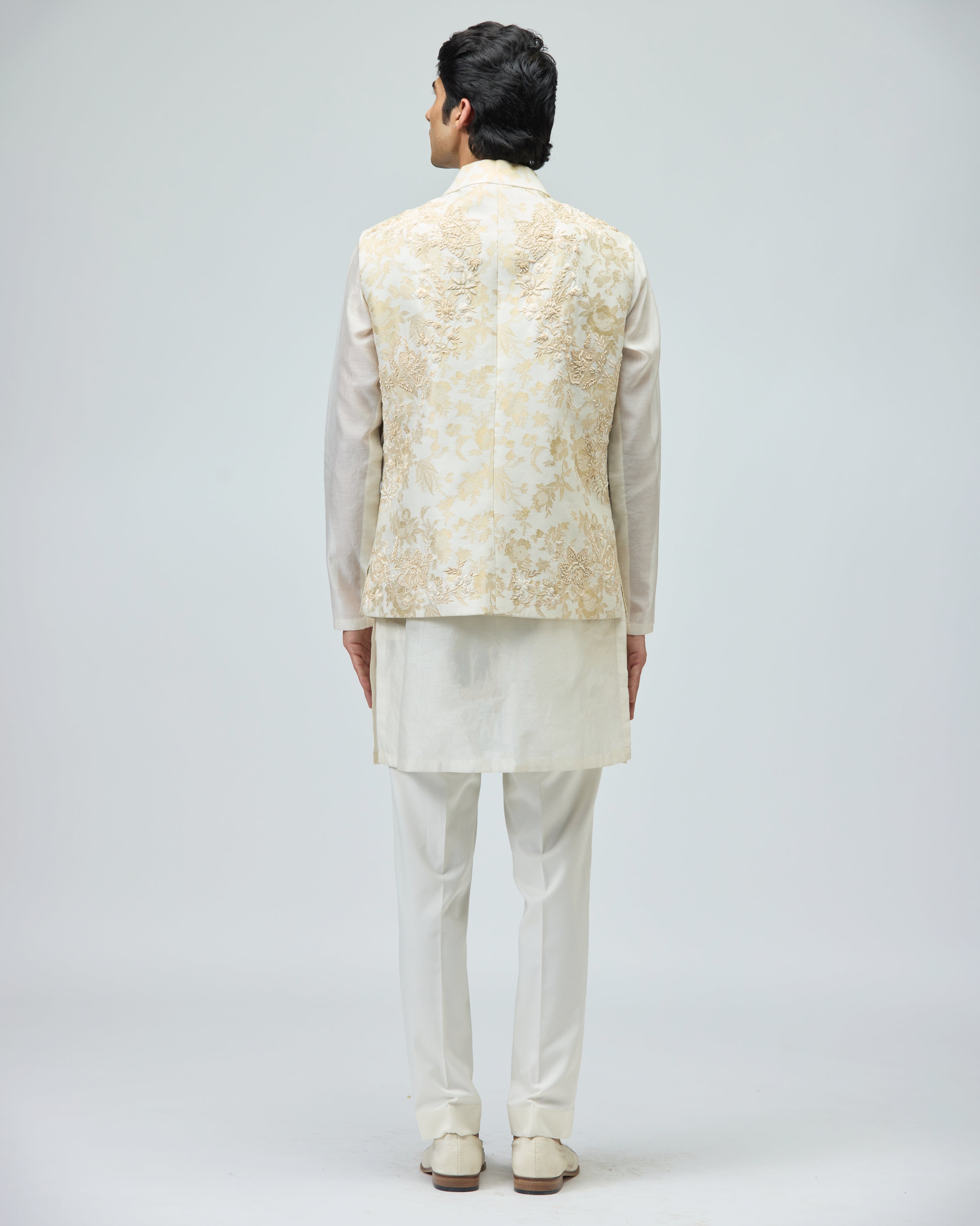 IVORY BROCADE BUNDI
