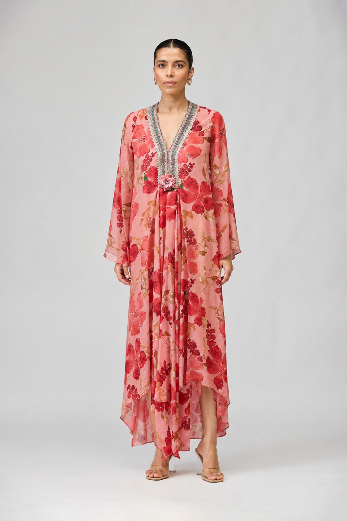 Rosé Blossom Long Dress