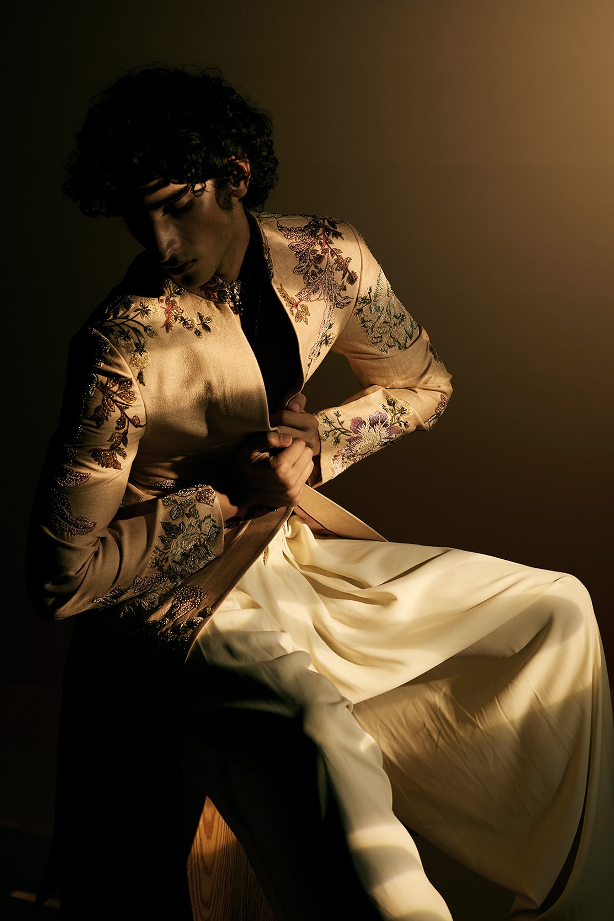 Peach Open Sherwani