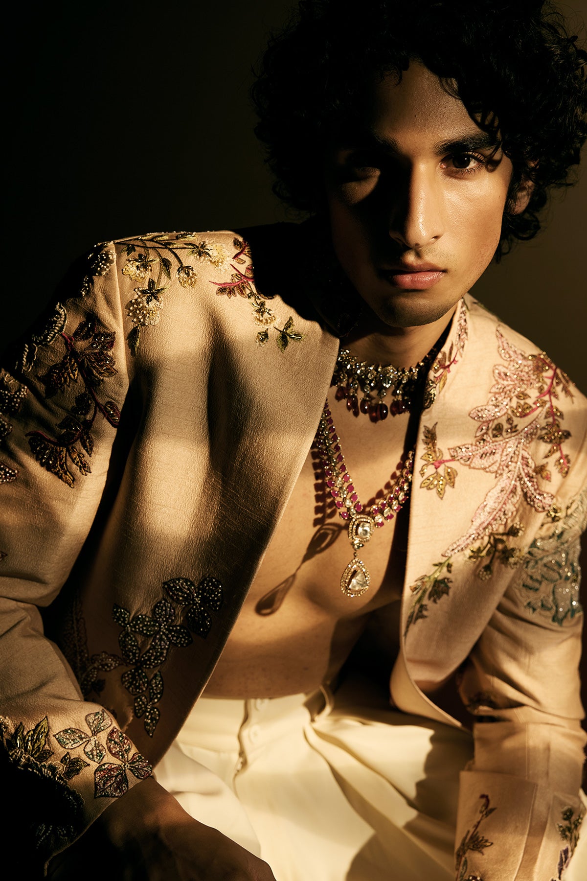 Peach Open Sherwani