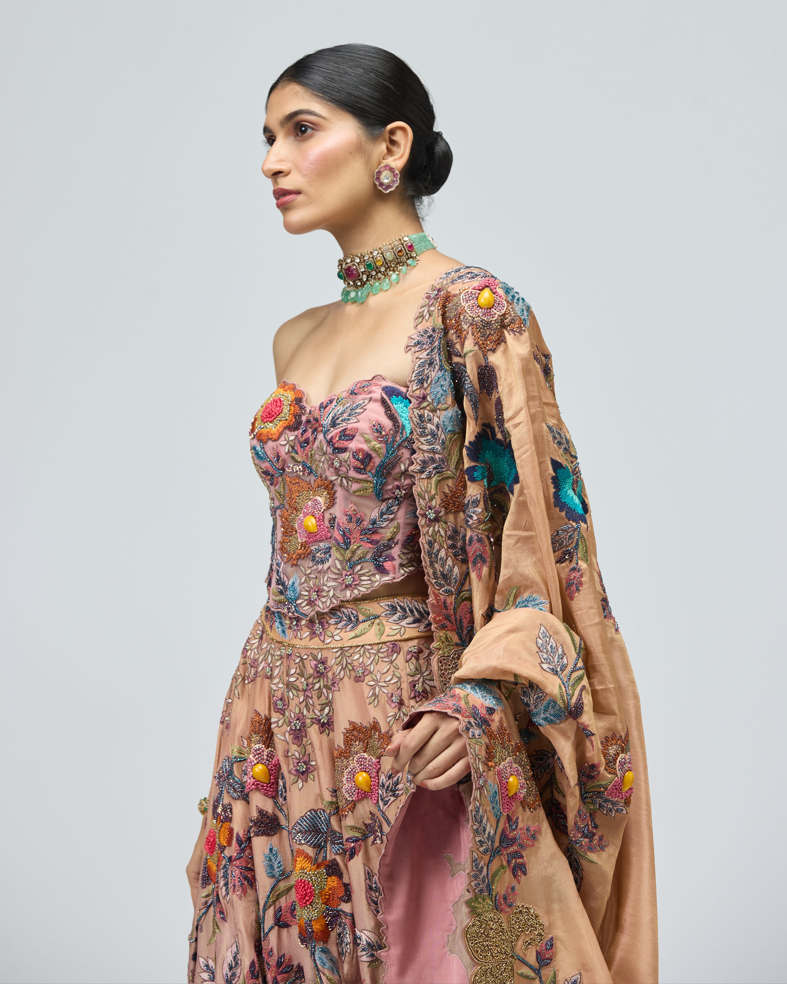 THREAD WORK LEHENGA SET