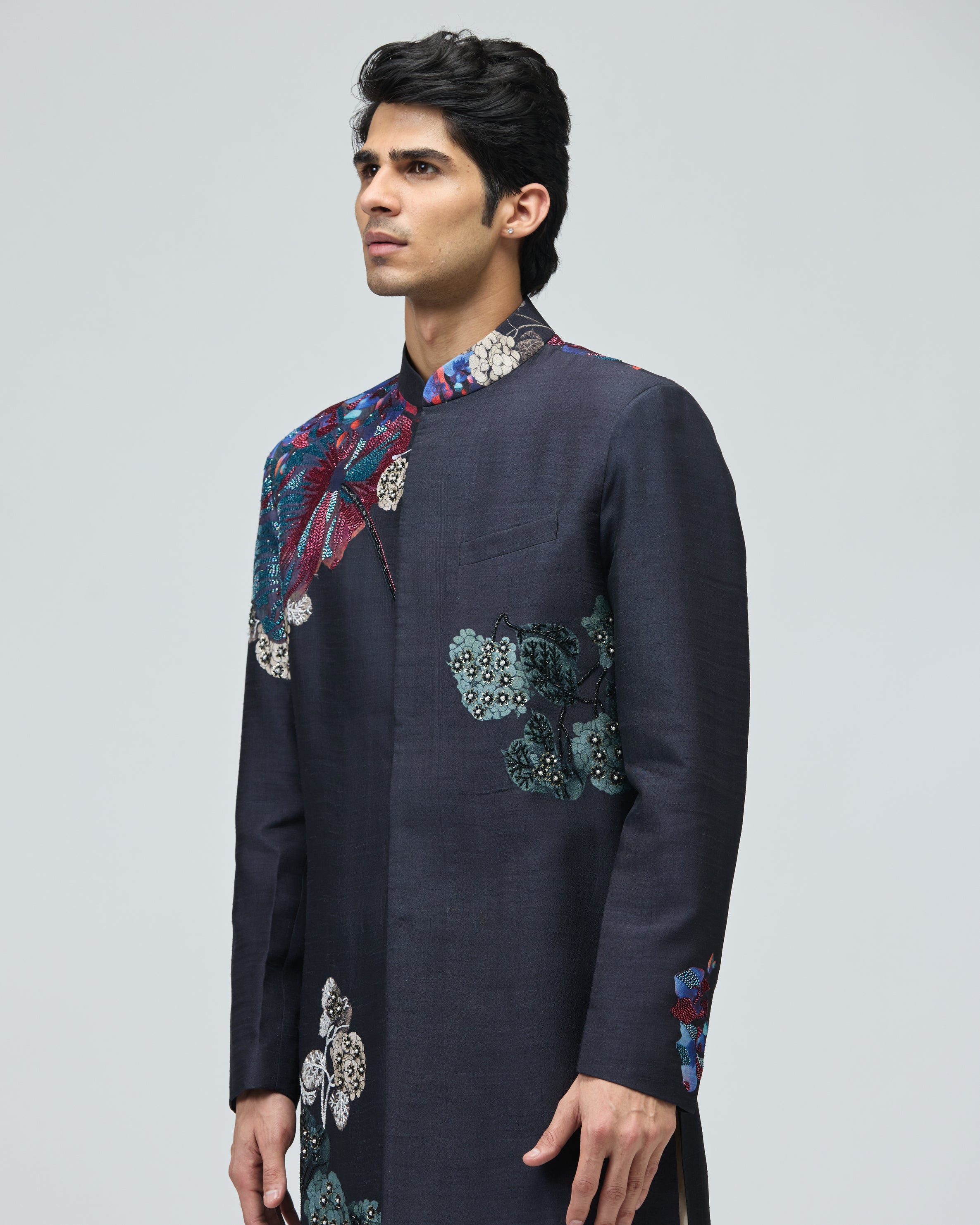 NAVY BLUE SHERWANI