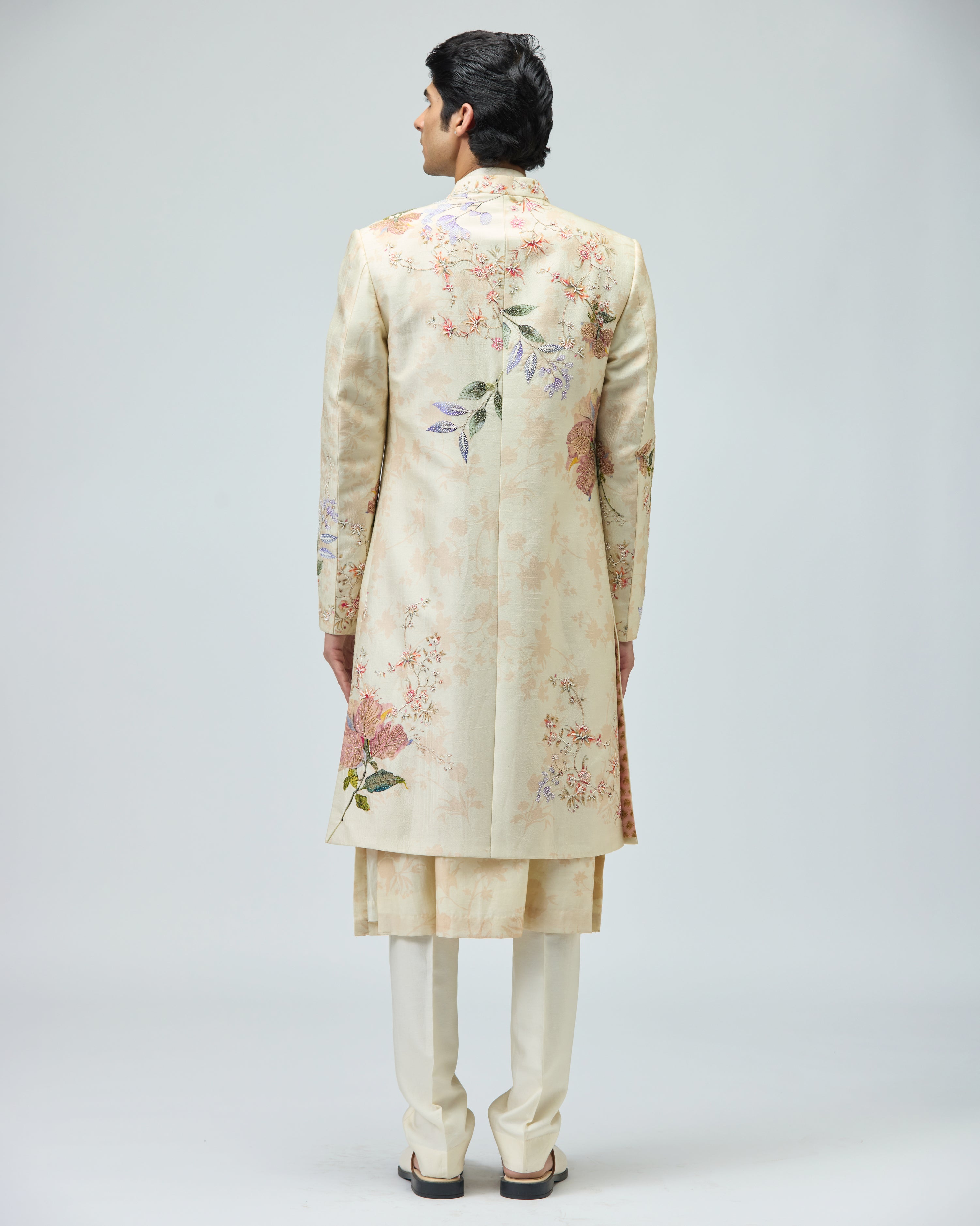 BEIGE SHERWANI SET