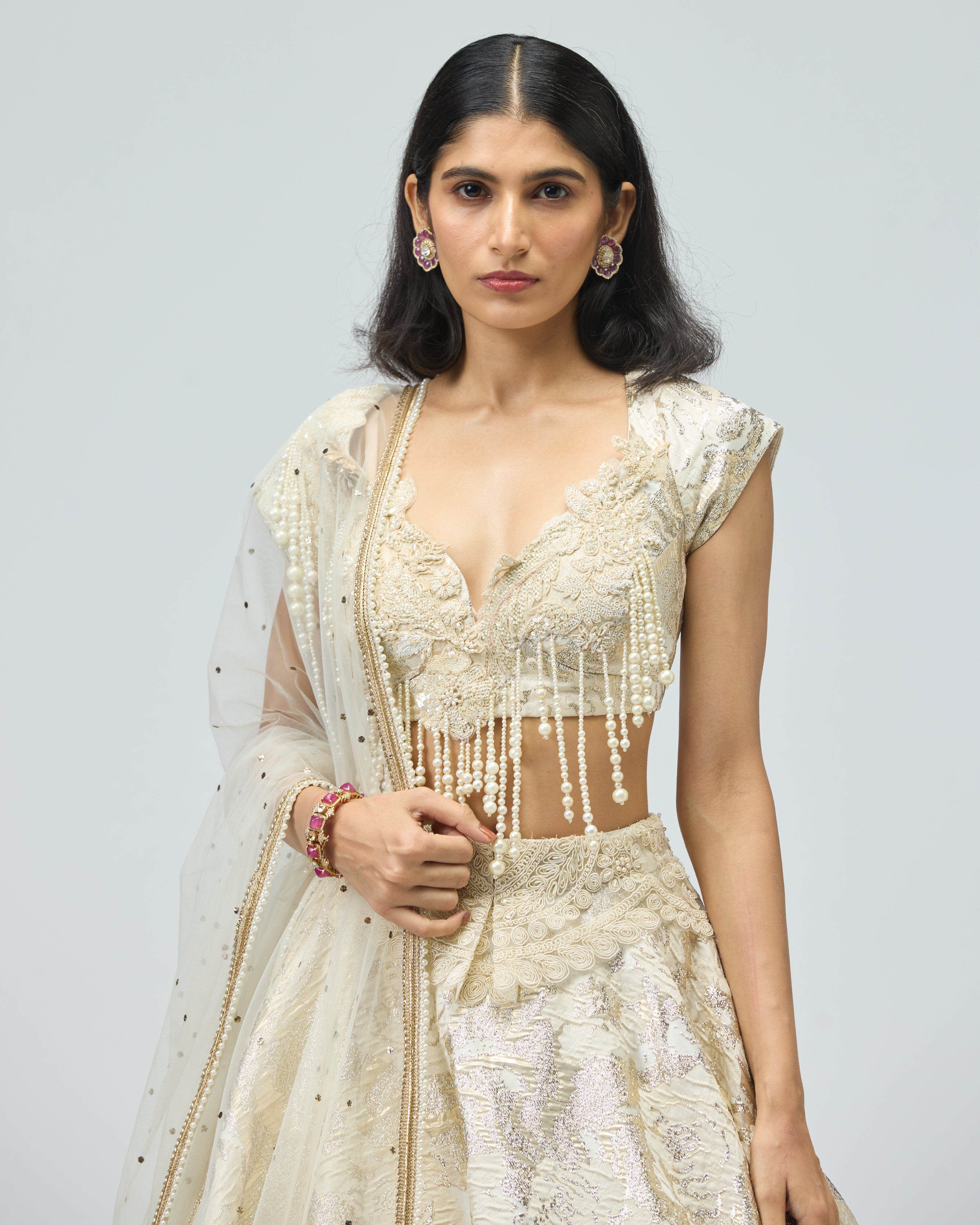 PEARL EMBROIDERED LEHENGA SET