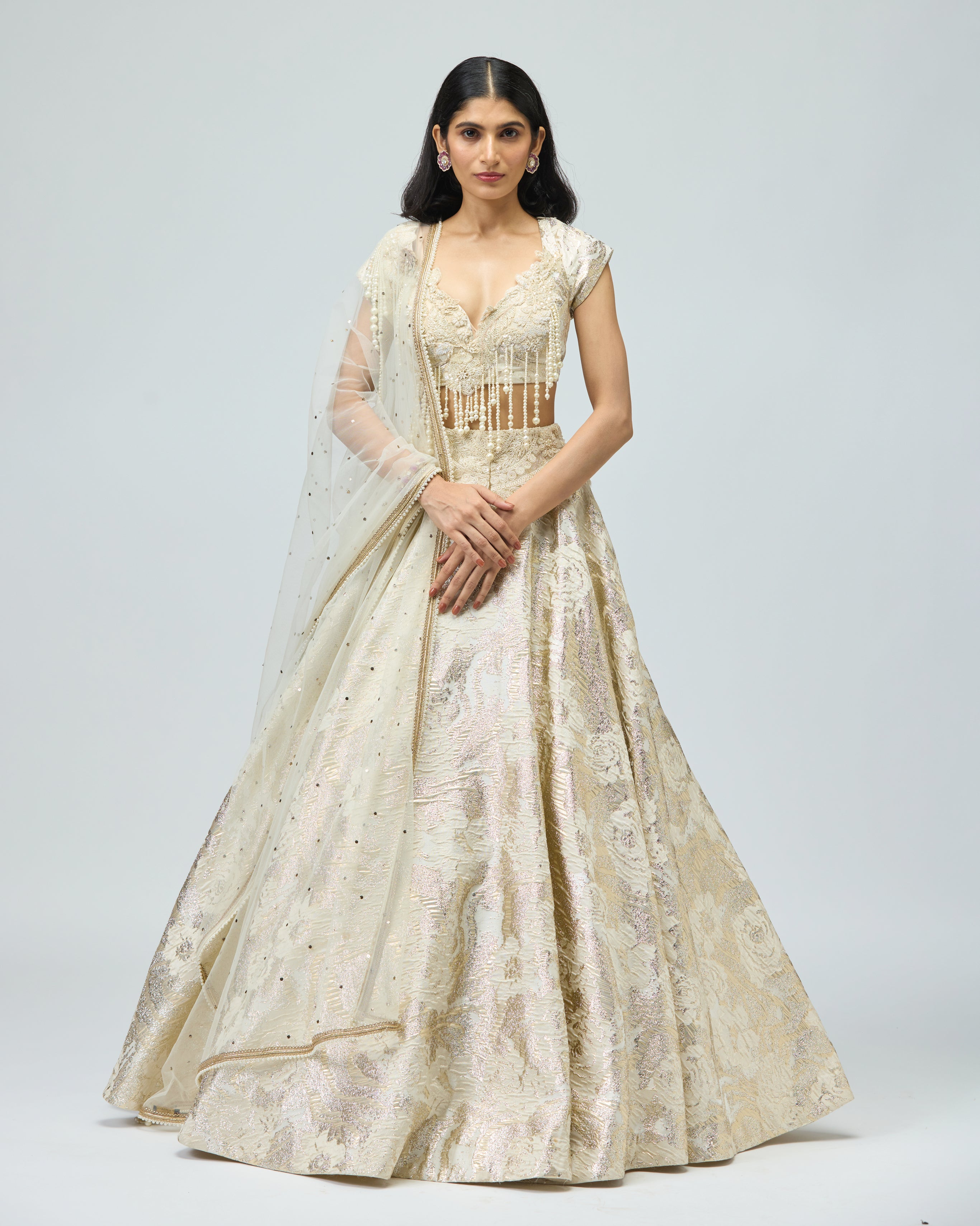 PEARL EMBROIDERED LEHENGA SET