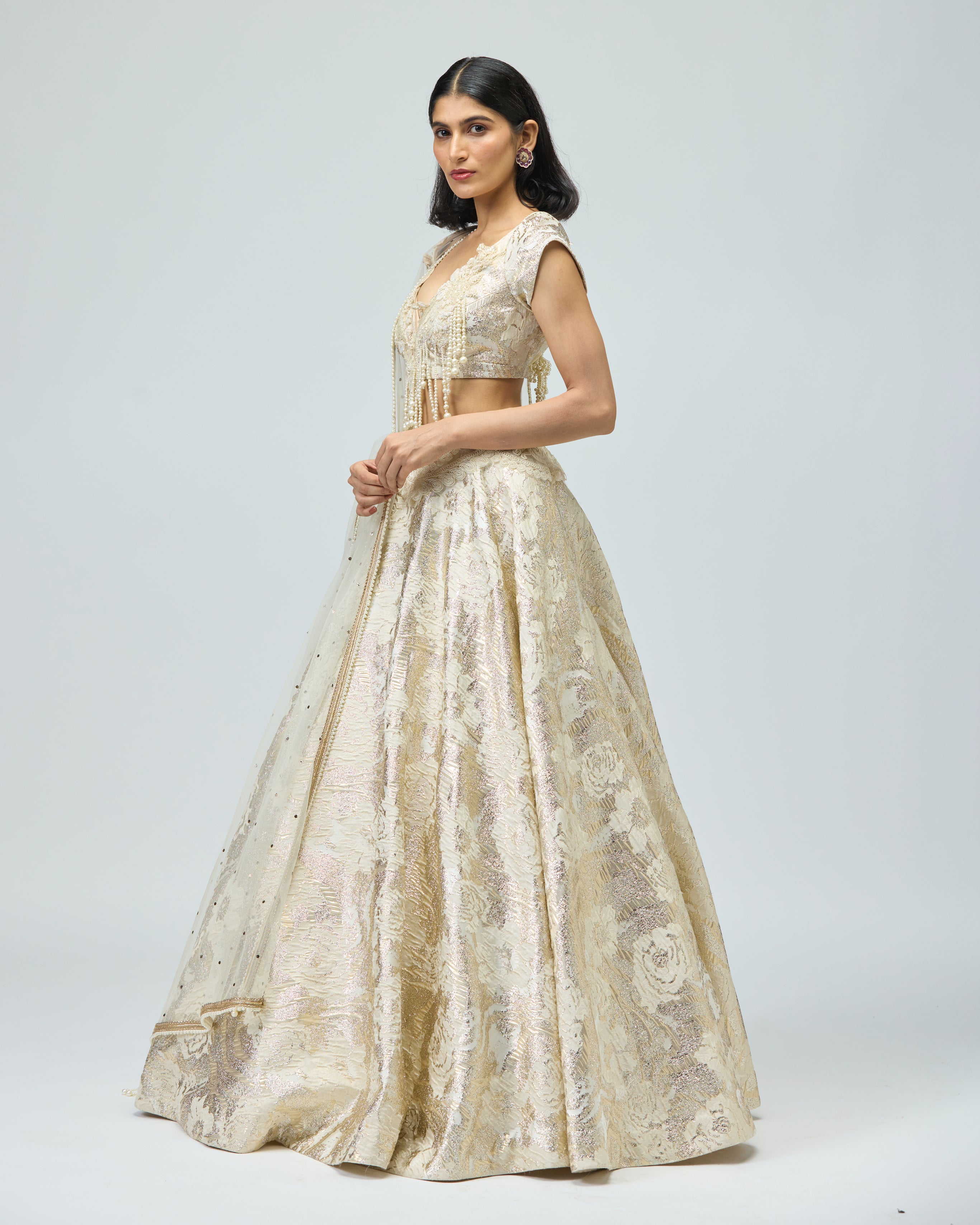 PEARL EMBROIDERED LEHENGA SET