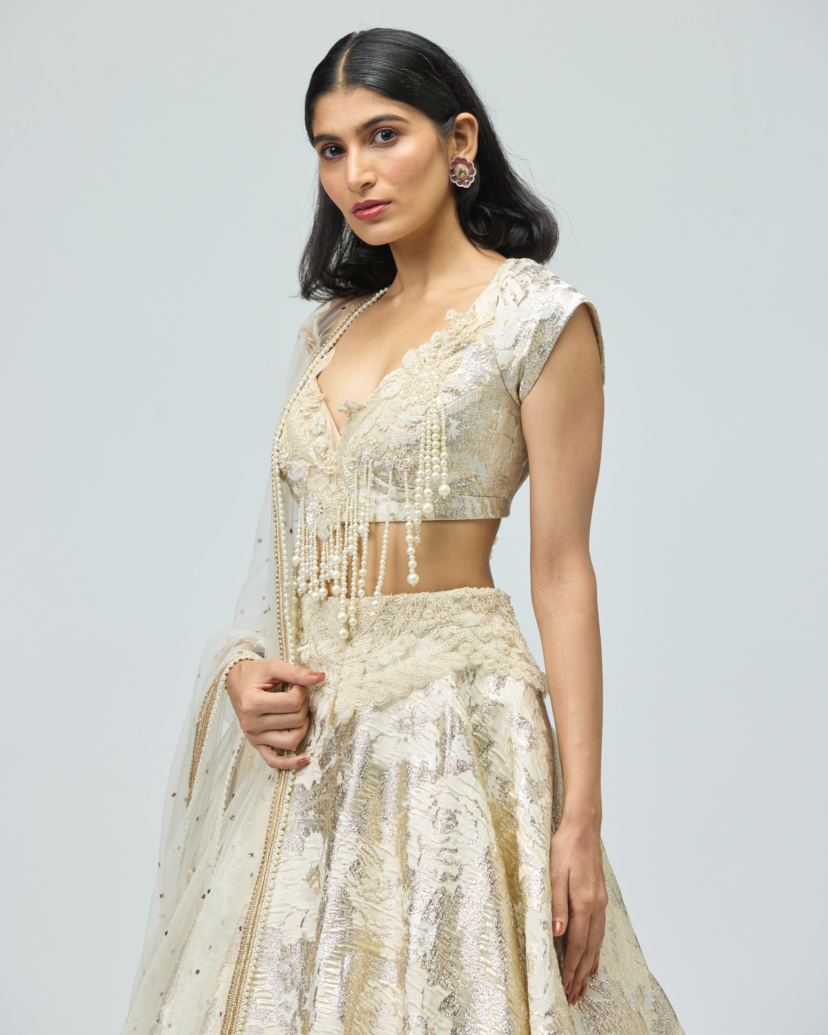 PEARL EMBROIDERED LEHENGA SET