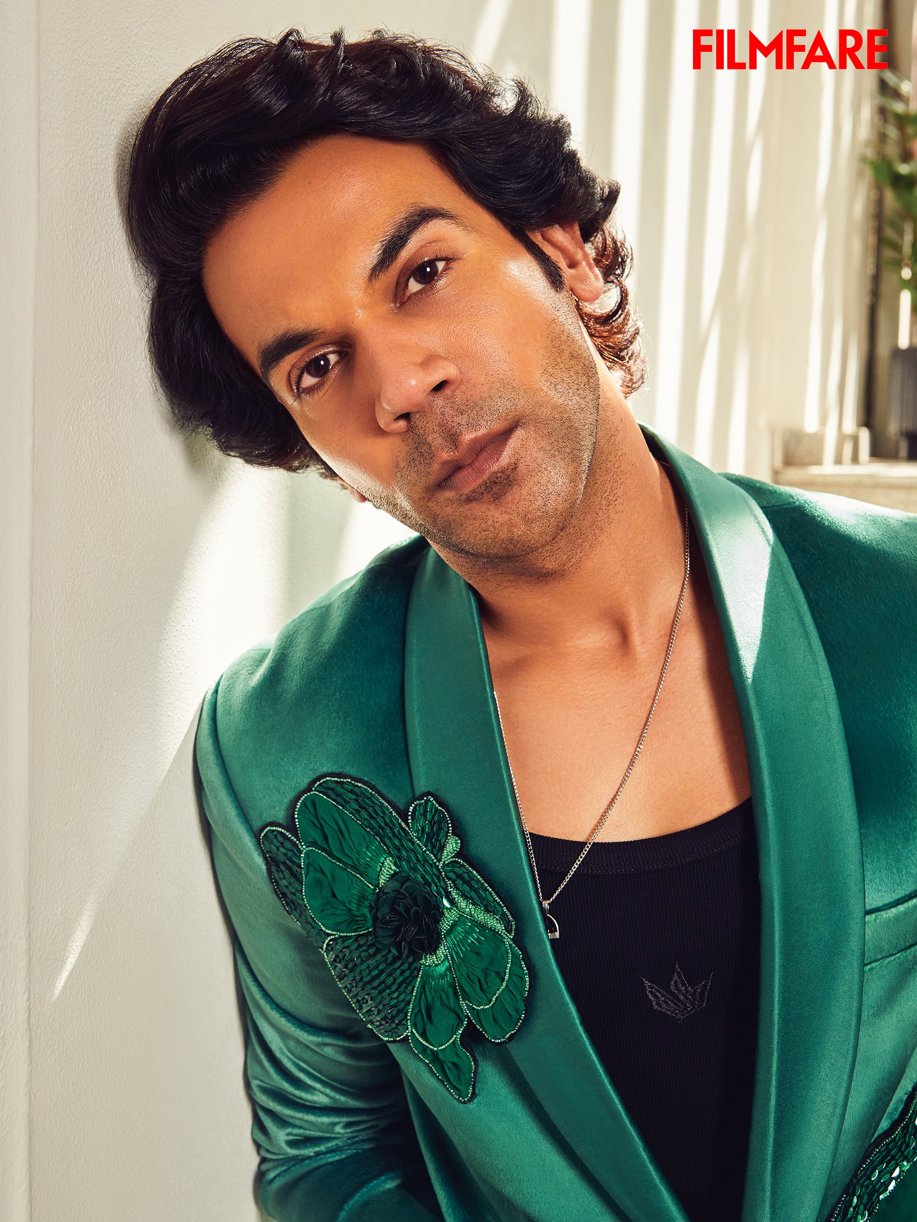 RAJKUMAR RAO IN BLACK & GREEN PRINTED AND EMBROIDERED JACKET SET