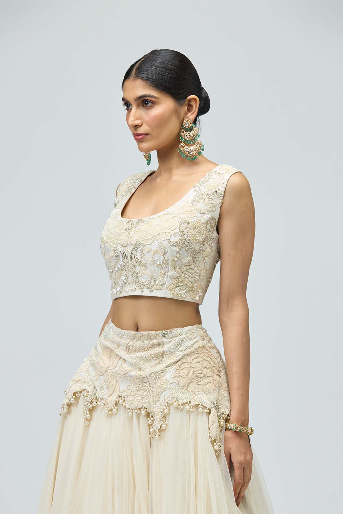 Net ruffled skirt Set