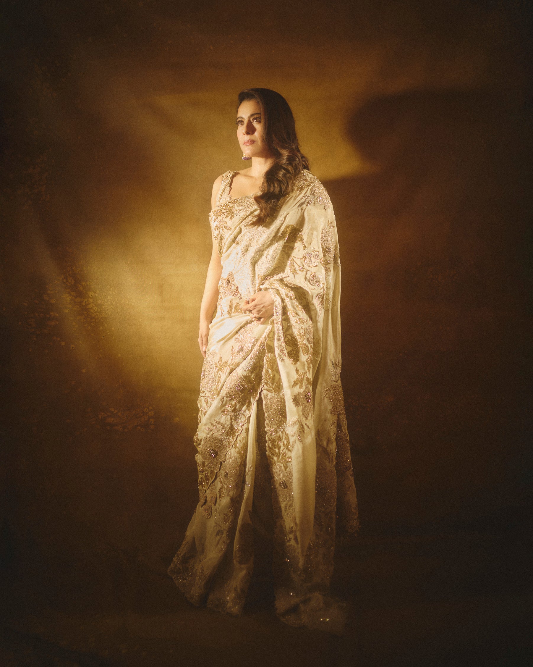 KAJOL - IMPERIAL IVORY SAREE SET