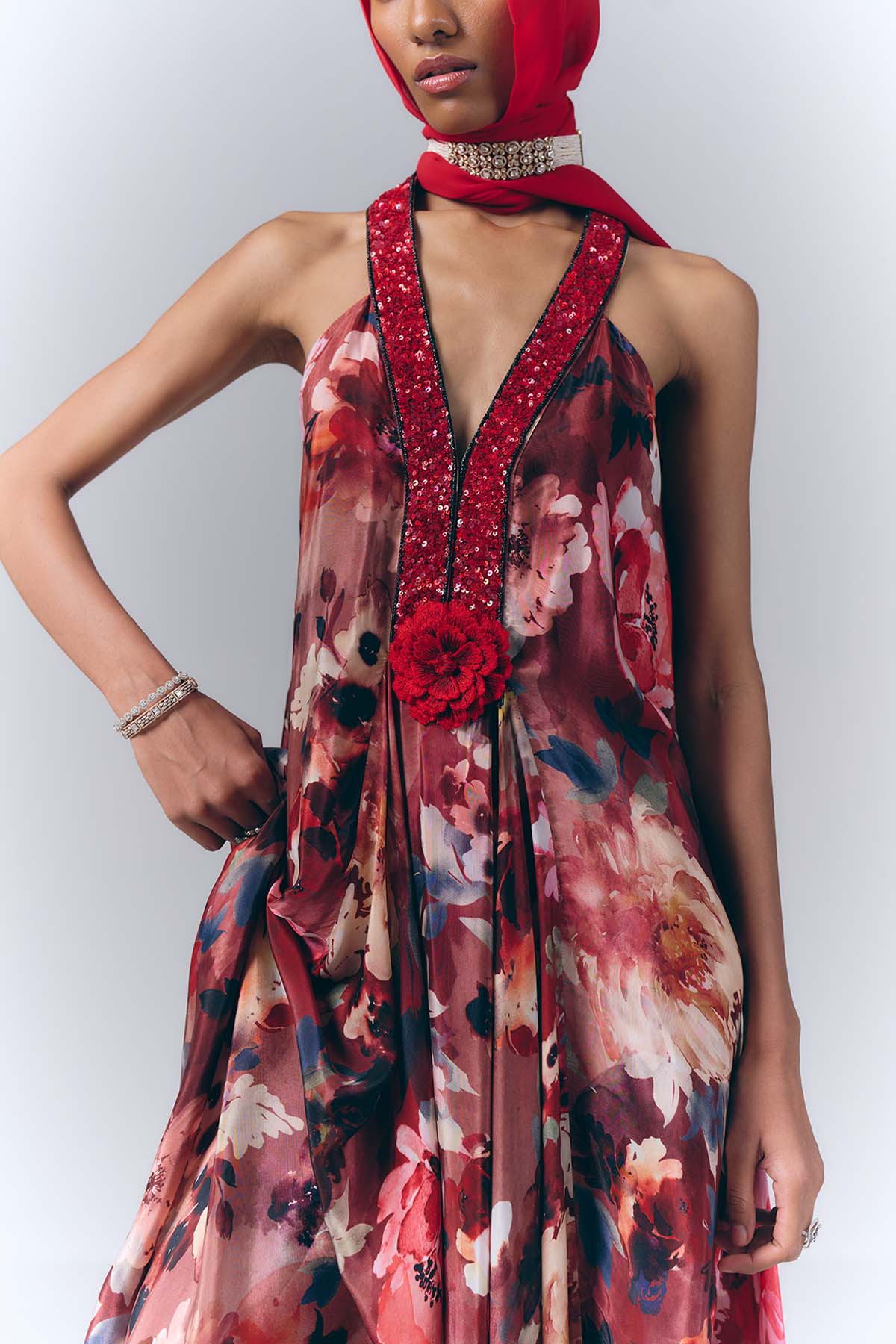 Bloom Printed Long Dress