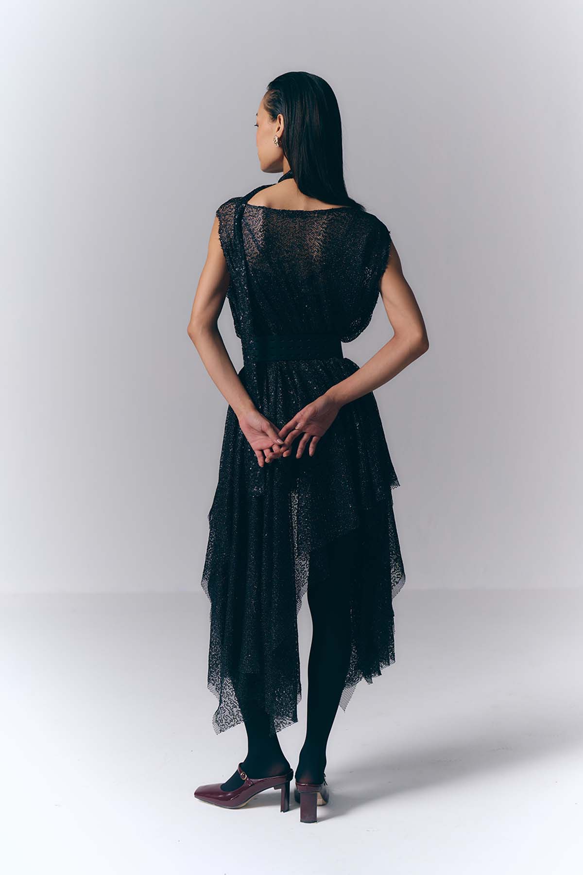 Asymmetric applique Dress