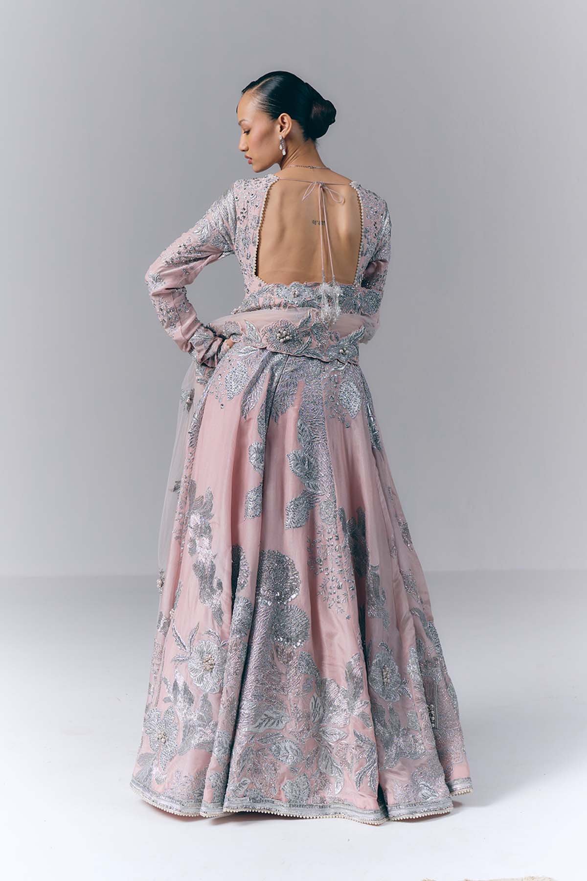 Pink Garden Anarkali Set