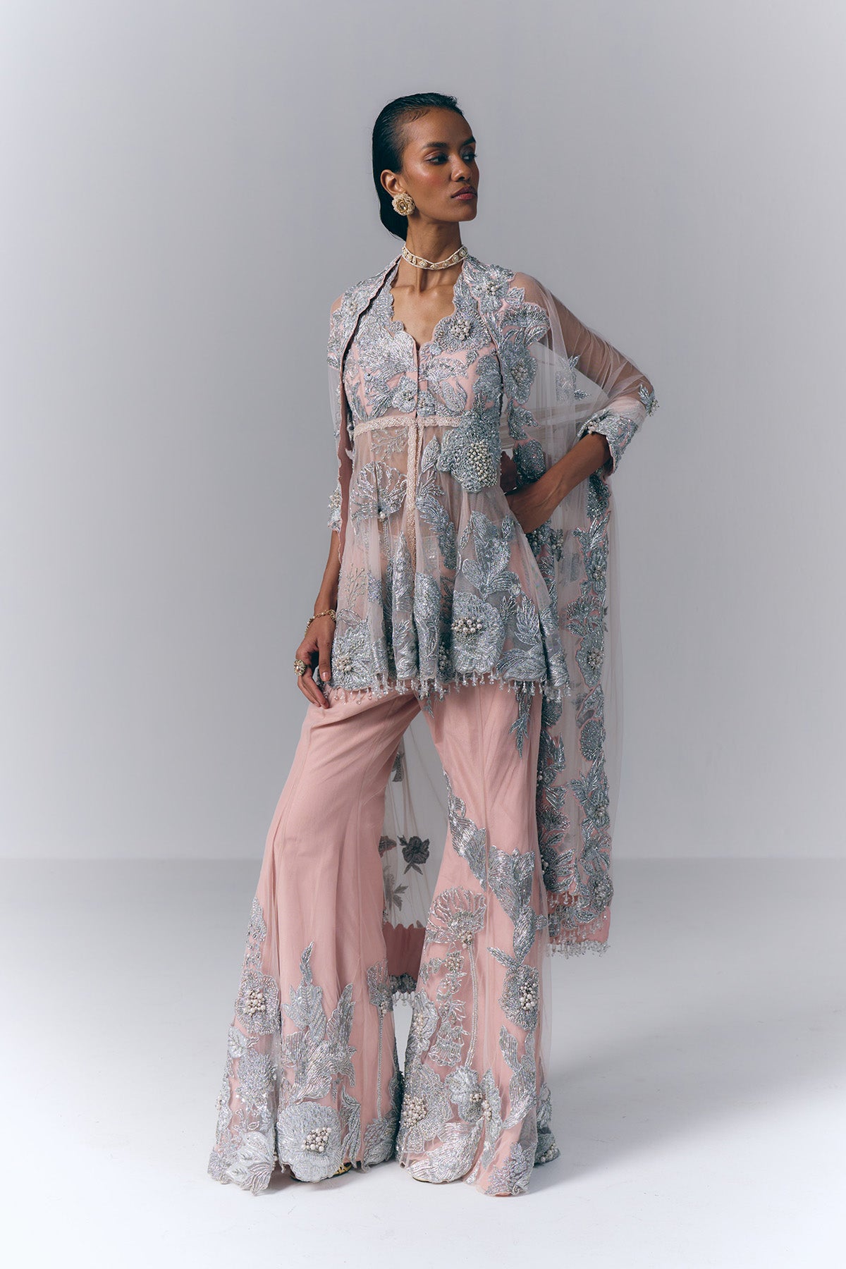 Aurora Blush Peplum set