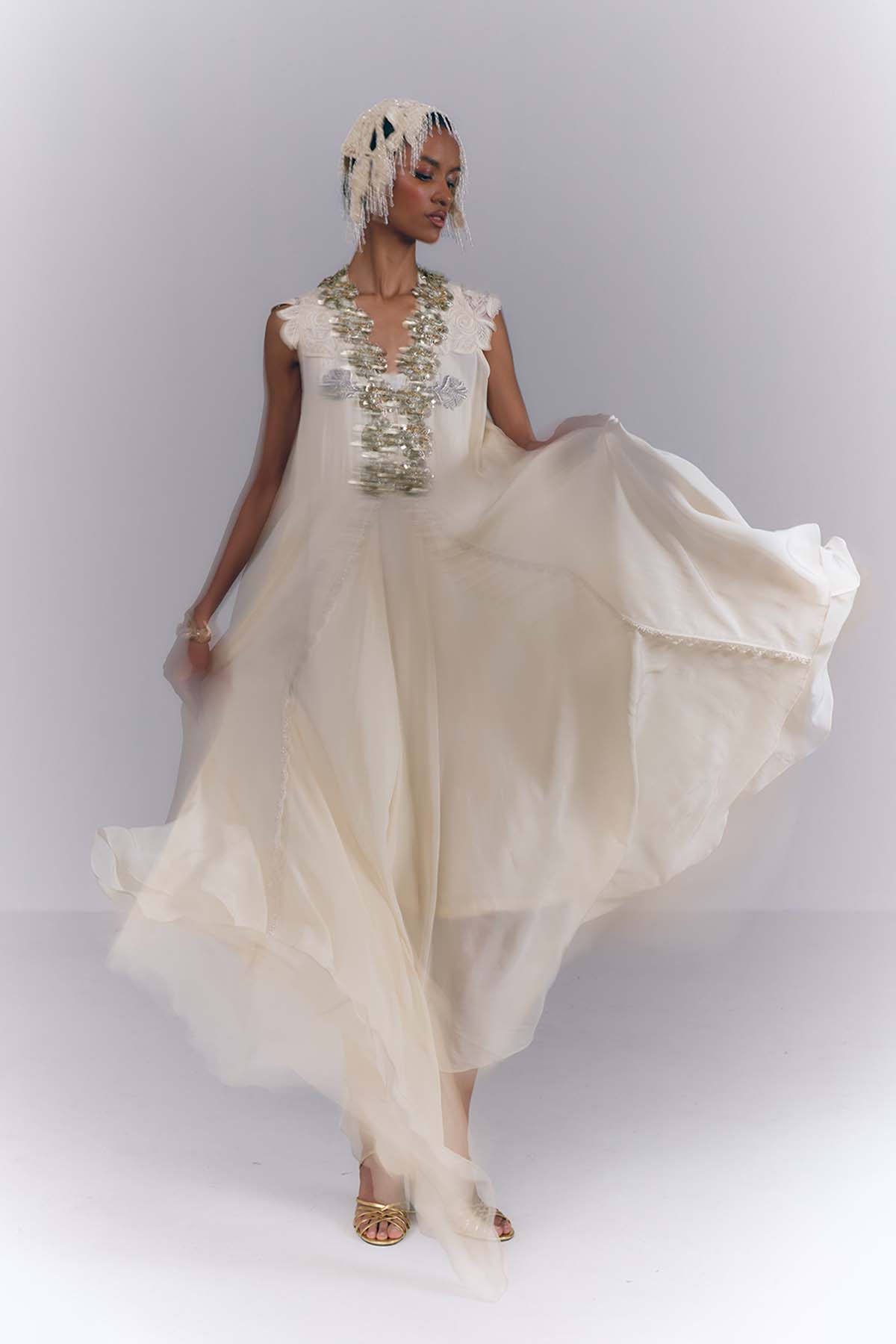 Ivory Cascade Dress