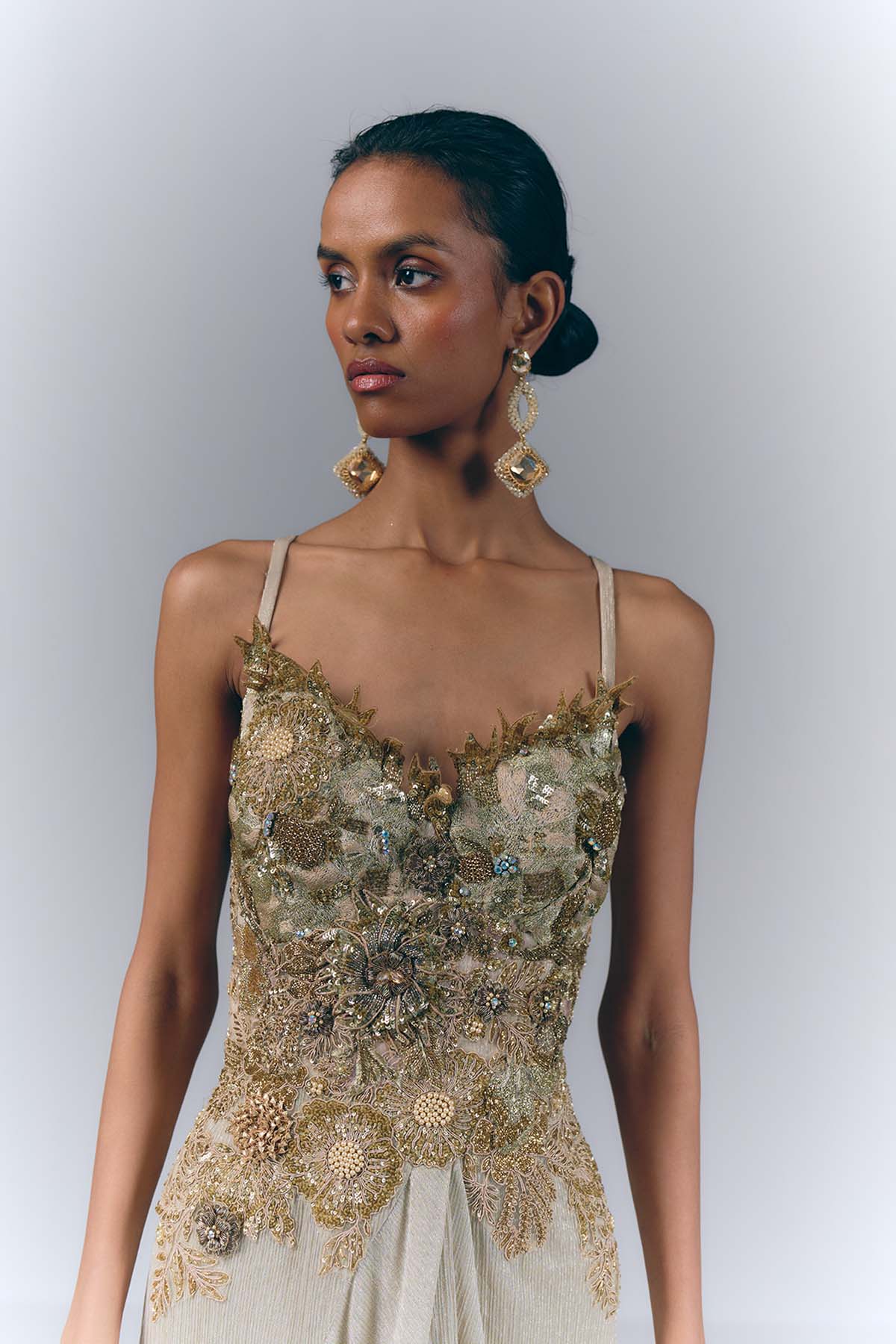 Champagne Drape Gown