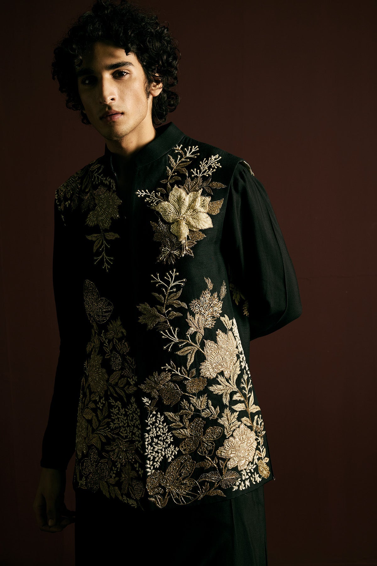 BLACK CHANDERI SILK BUNDI
