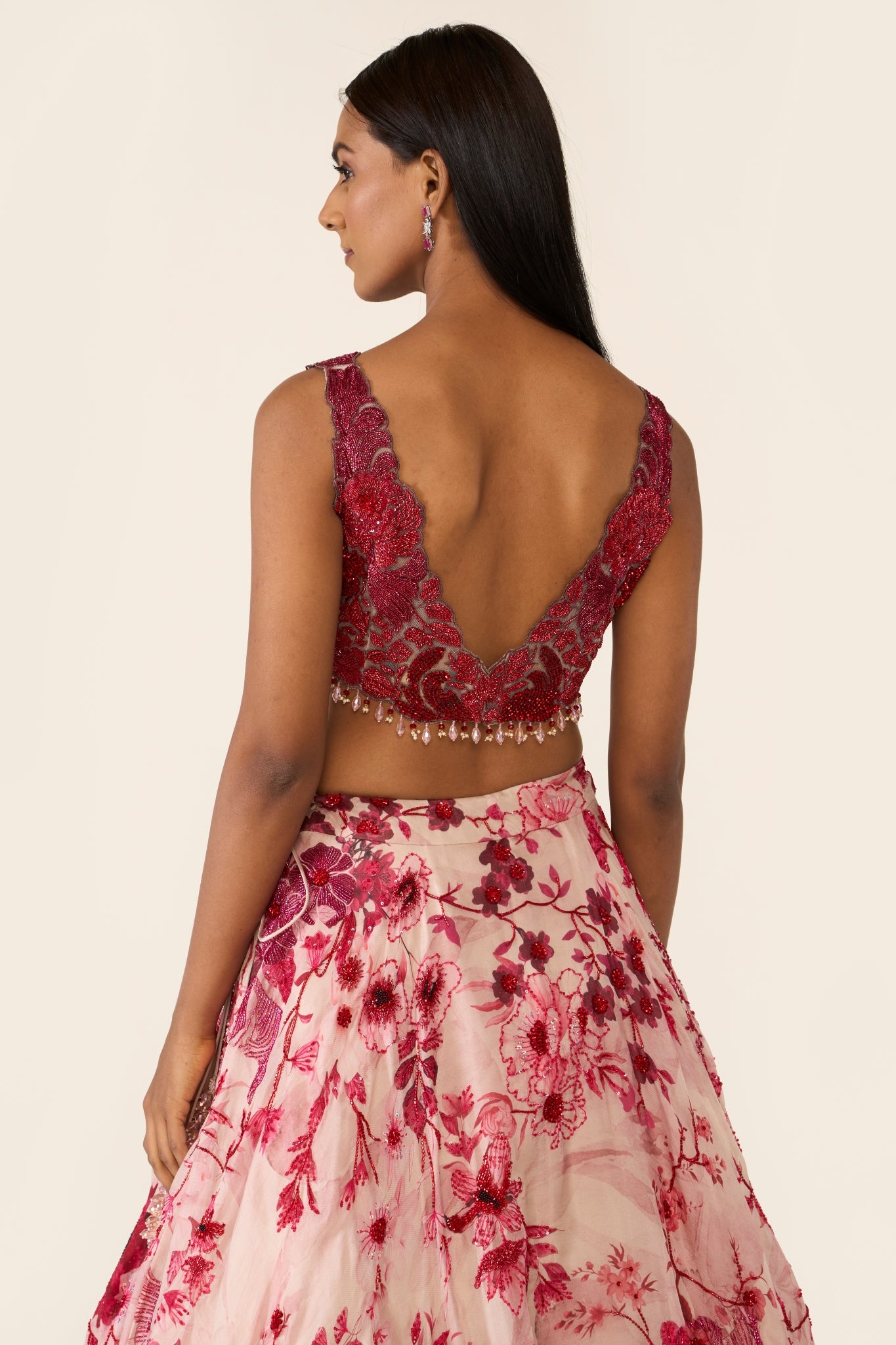 Pink Printed Lehenga Set