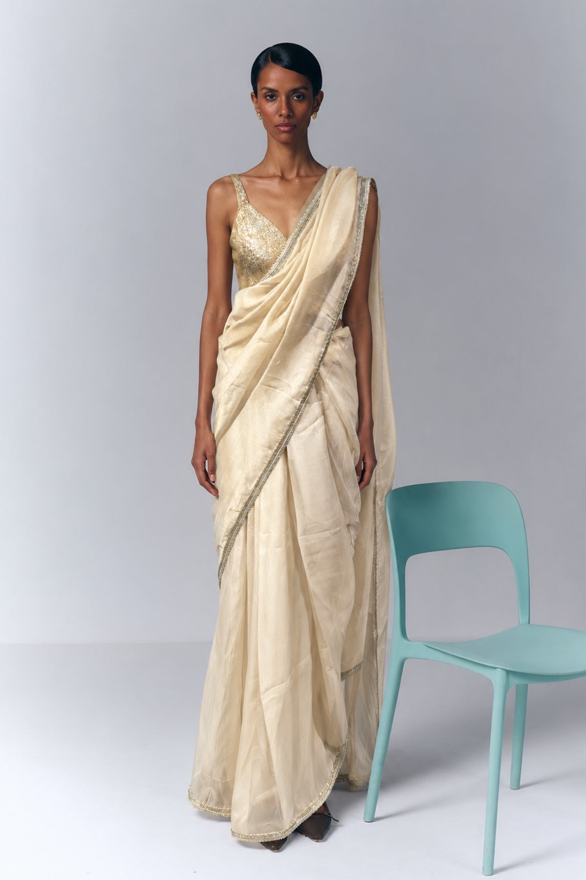 Ivory Saree Set