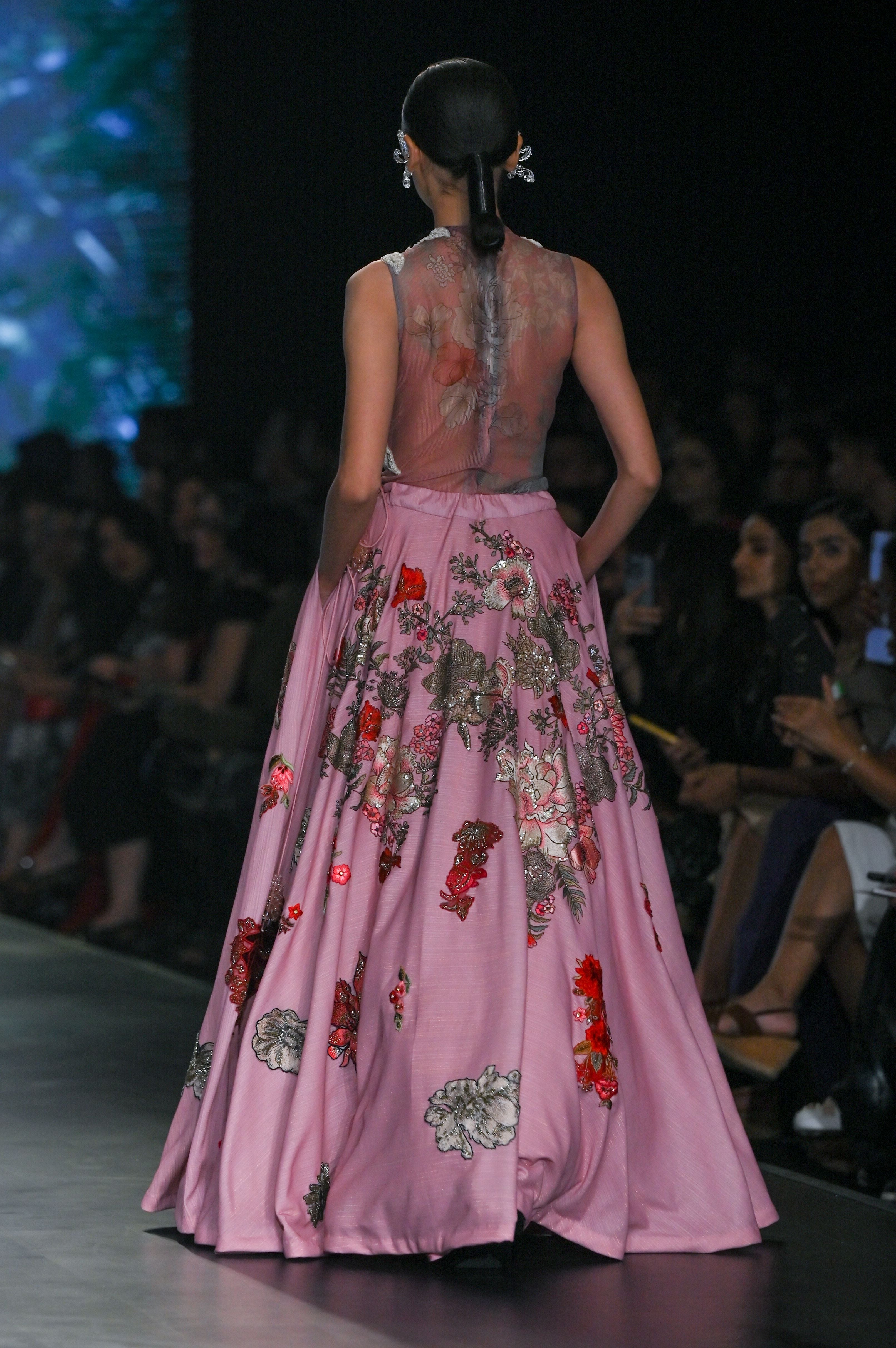 PINK EMBROIDERED LEHENGA SET