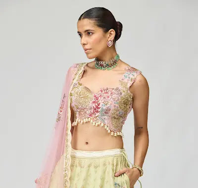 3D PATCH WORK LEHENGA SET