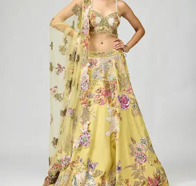 MULTI COLOR EMBROIDERED LEHENGA SET