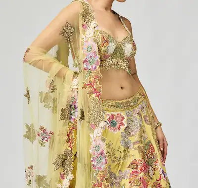 MULTI COLOR EMBROIDERED LEHENGA SET