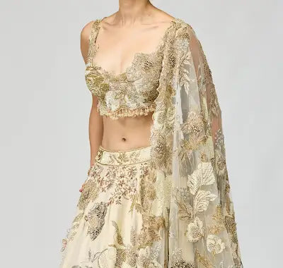 IVORY EMBELLISHED LEHENGA SET