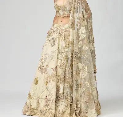 IVORY EMBELLISHED LEHENGA SET