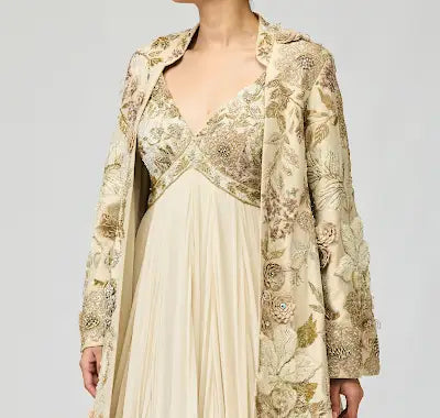 IVORY EMBELLISHED ANARKALI