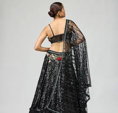 BLACK SEQUIN LEHENGA SET