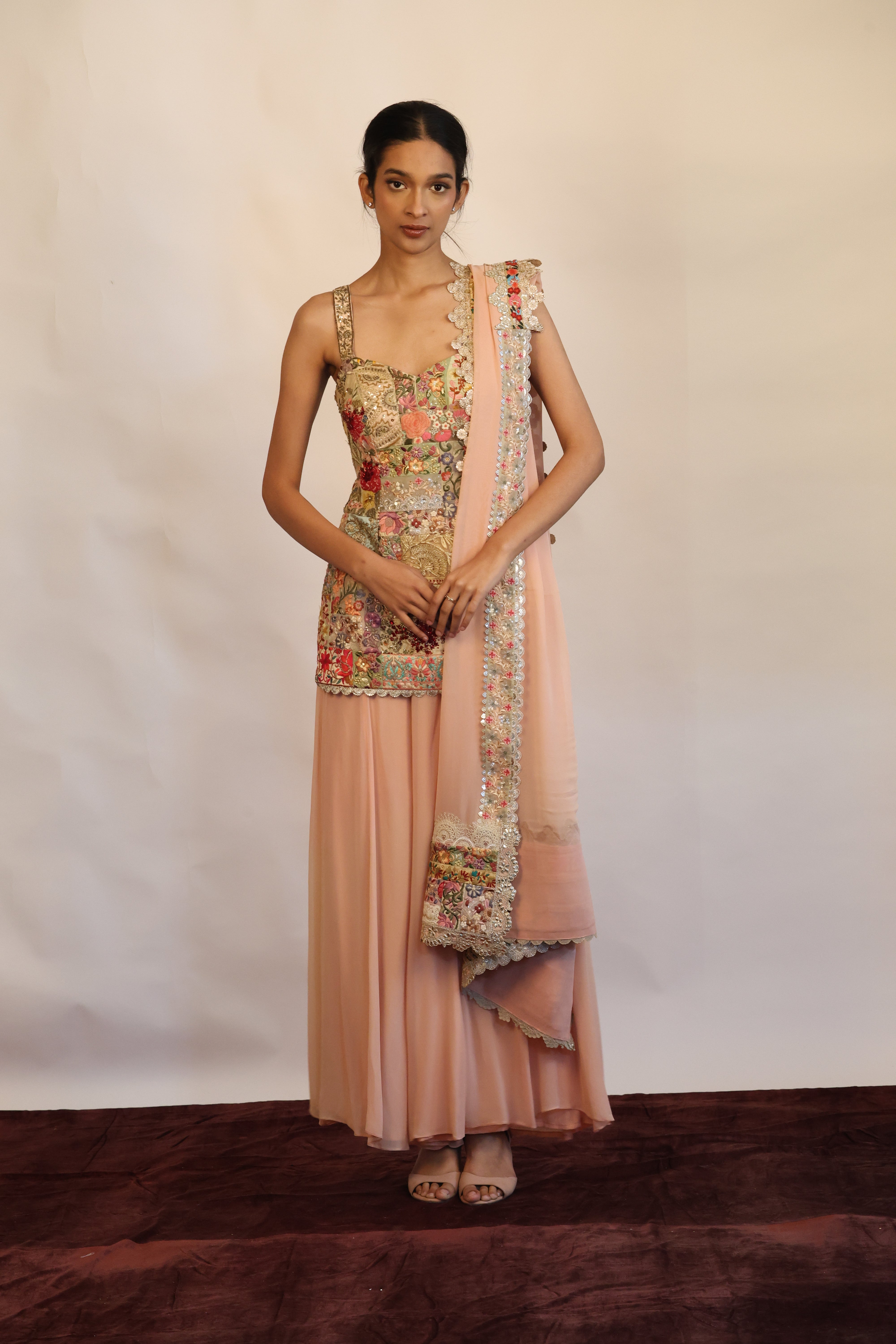 Patchwork Sharara Set